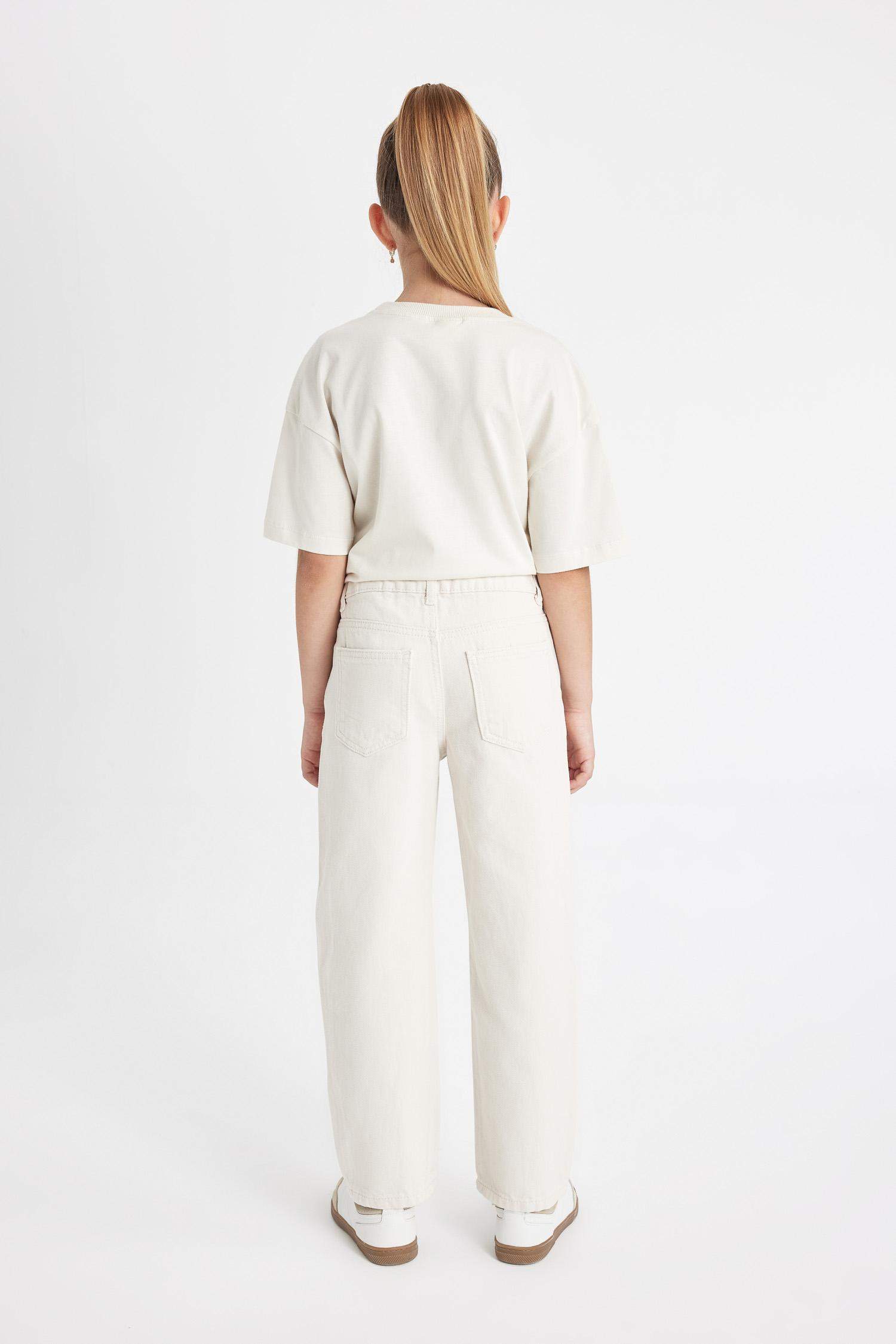 Брюки прямого кроя из хлопка для девочек, Школьная коллекция