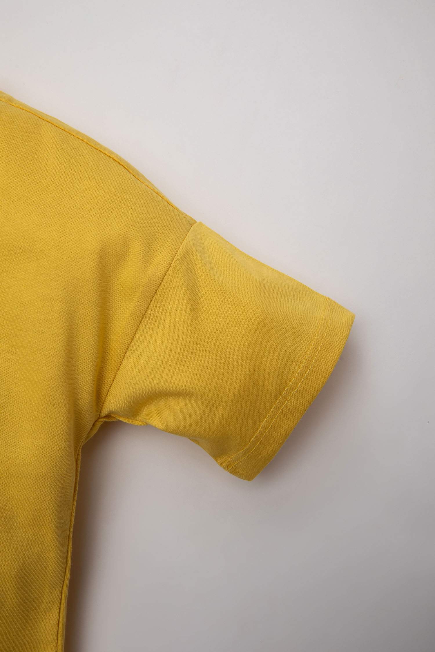 Kız Bebek Bisiklet Yaka Baskılı Kısa Kollu Tişört