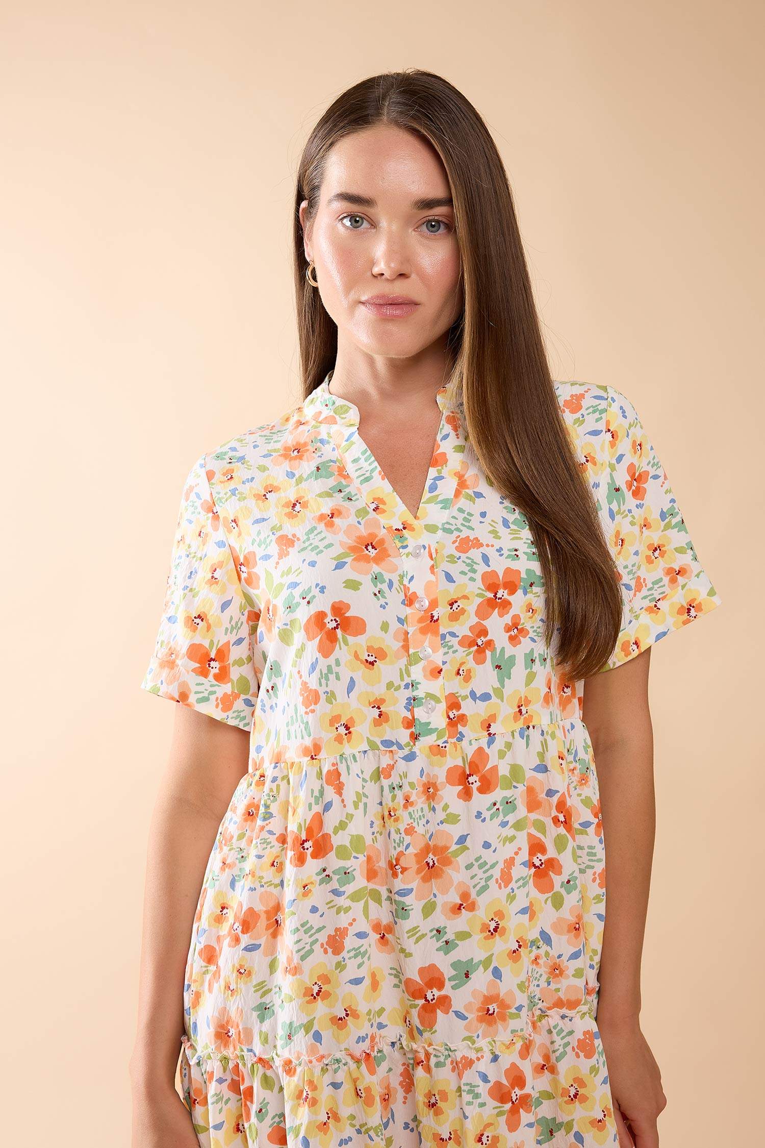 فستان ميدي تقليدي نص ردن بياخة V