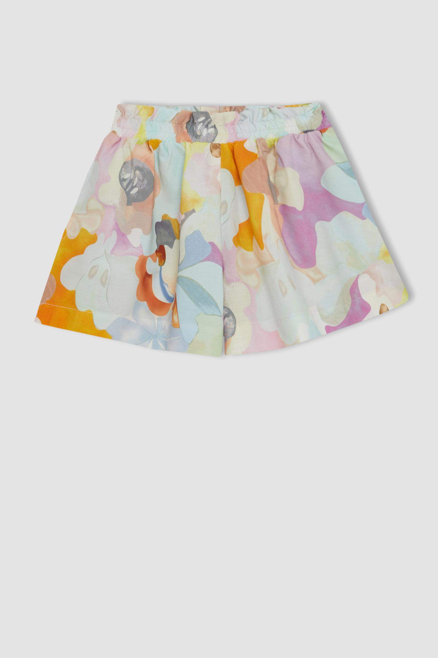 شورت قصير جبردين بخصر عالي