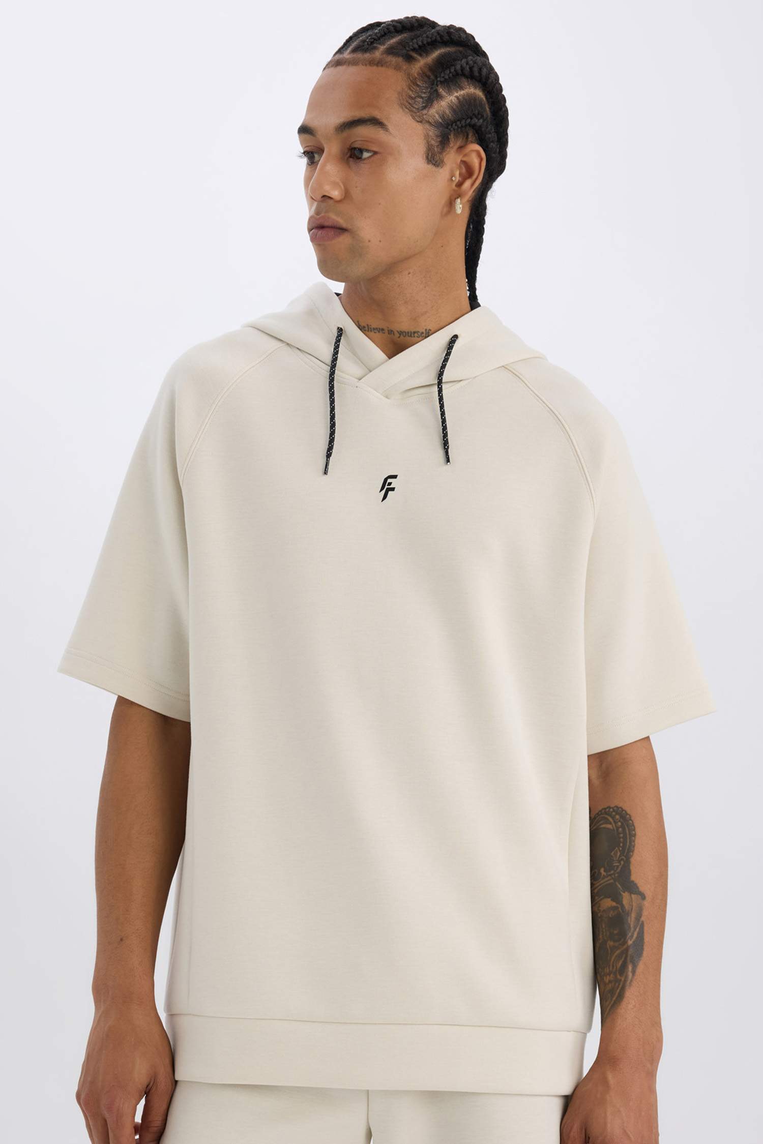 Standart Fit Kapüşonlu Sporcu Kısa Kollu Skuba Dalgıç Kumaş Tişört