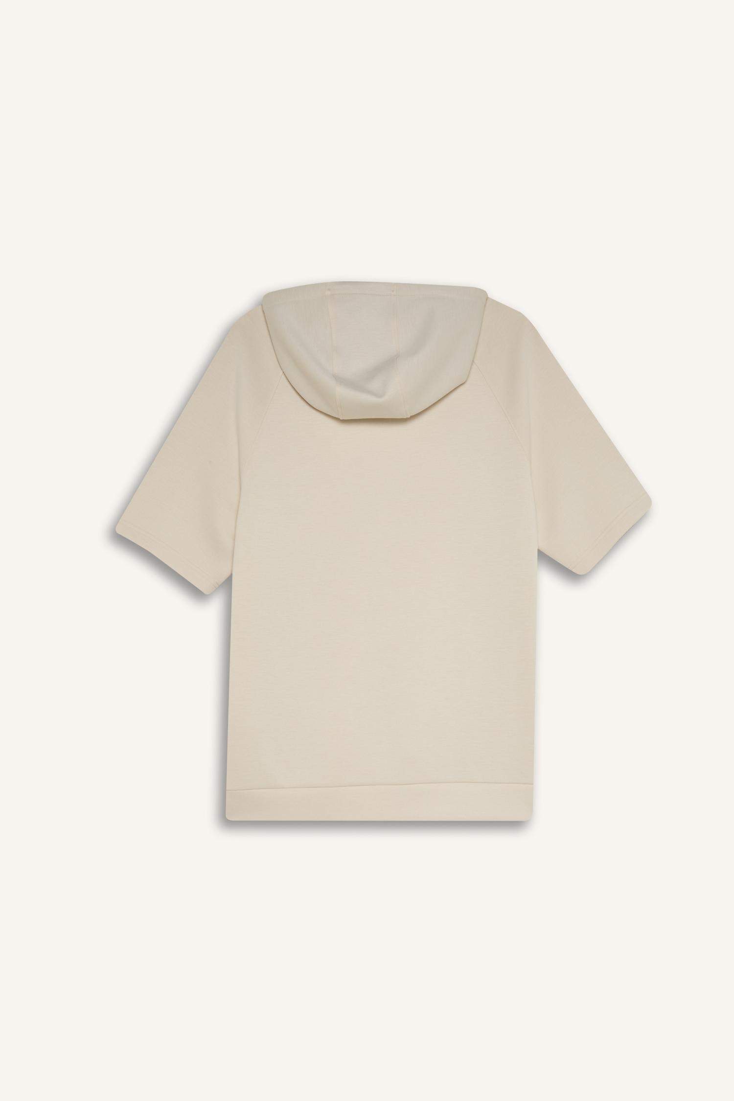 Standart Fit Kapüşonlu Sporcu Kısa Kollu Skuba Dalgıç Kumaş Tişört