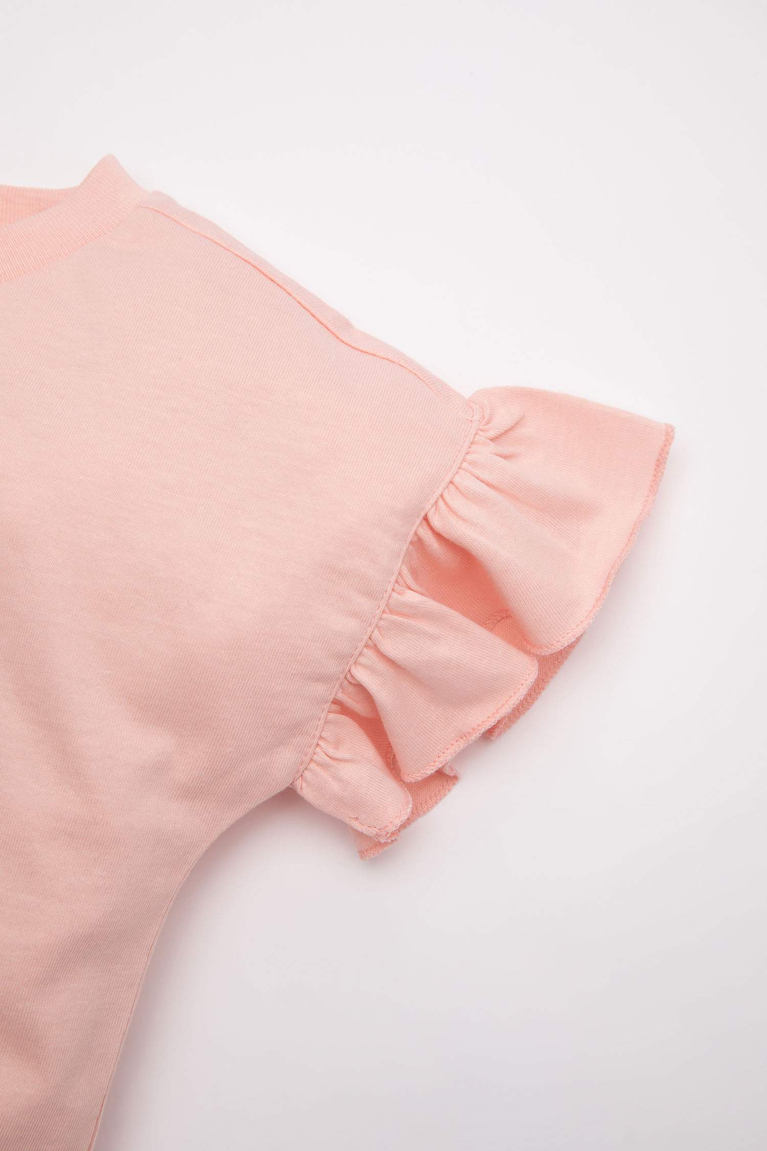 تيشيرت نص كم بناتي قصة عادية برقبة مستديرة