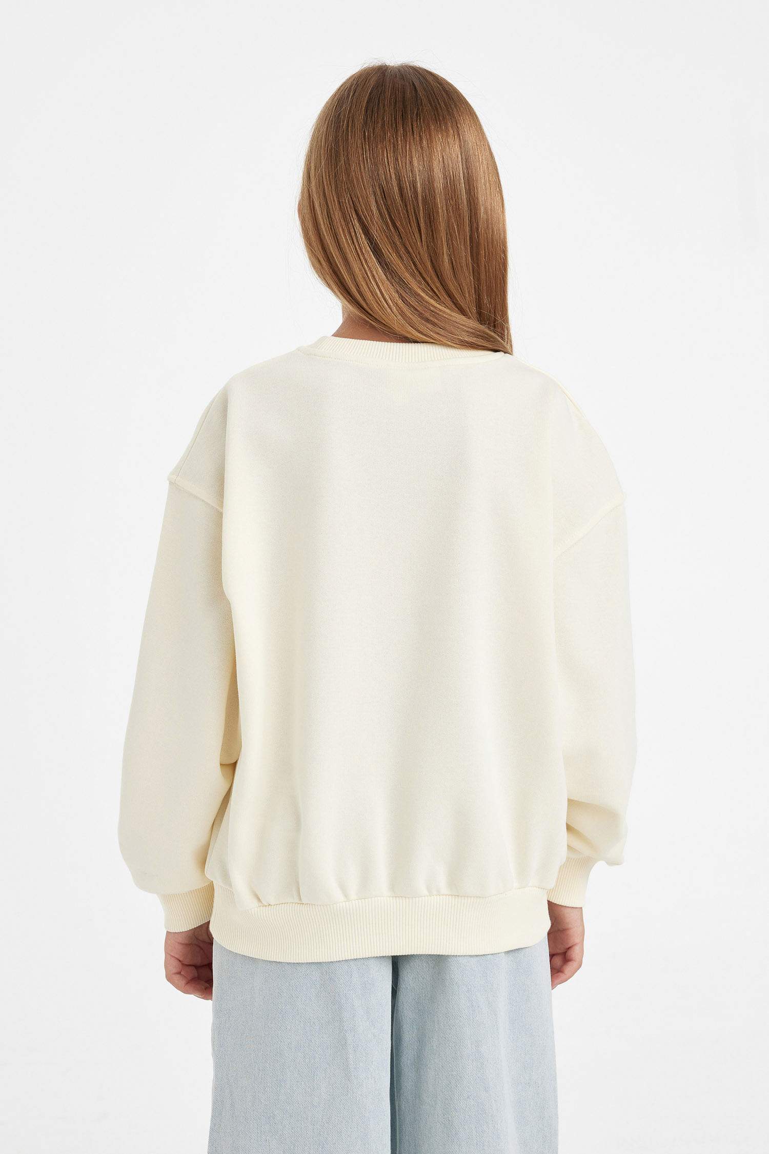 Disney Lilo & Stitch Relax Fit Bisiklet Yaka Sweatshirt Kız Çocuk