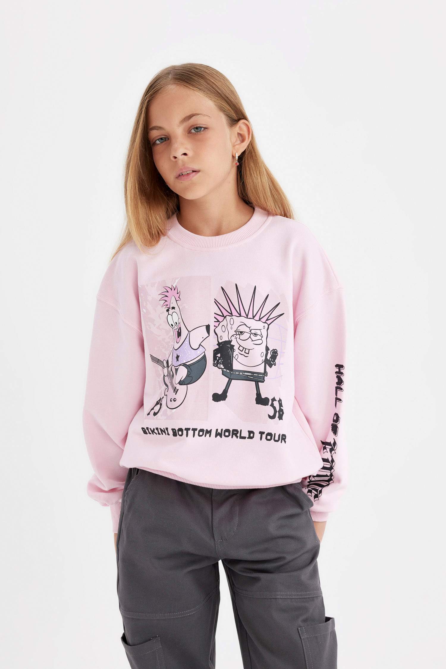 Girl SpongeBob Relax Fit Crew Neck Sweatshirt