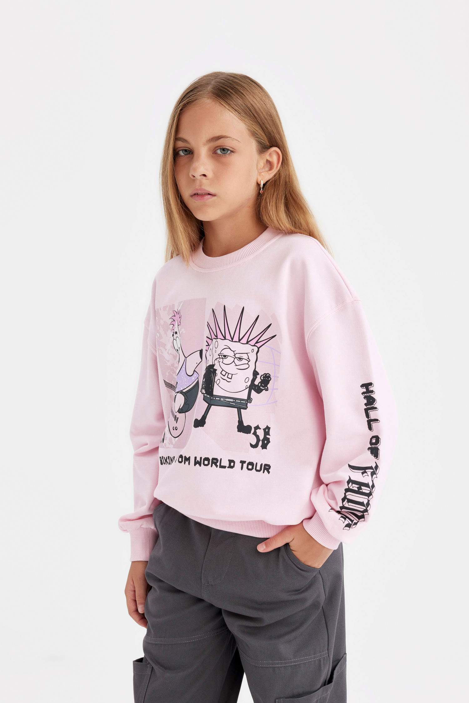 Girl SpongeBob Relax Fit Crew Neck Sweatshirt