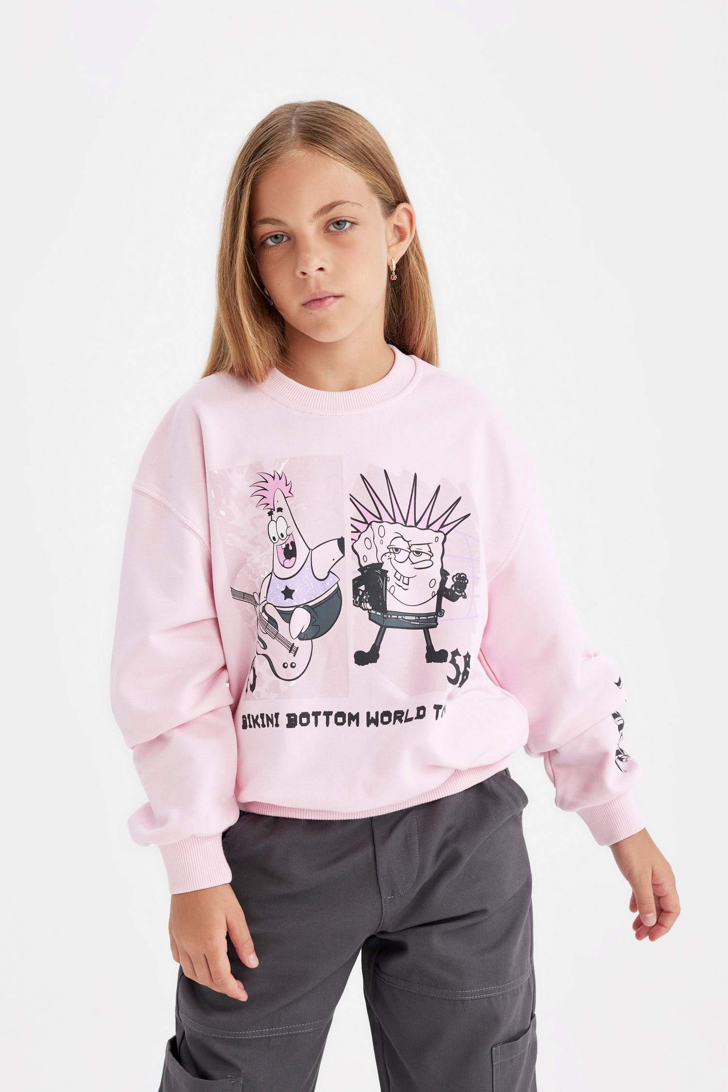 Girl SpongeBob Relax Fit Crew Neck Sweatshirt