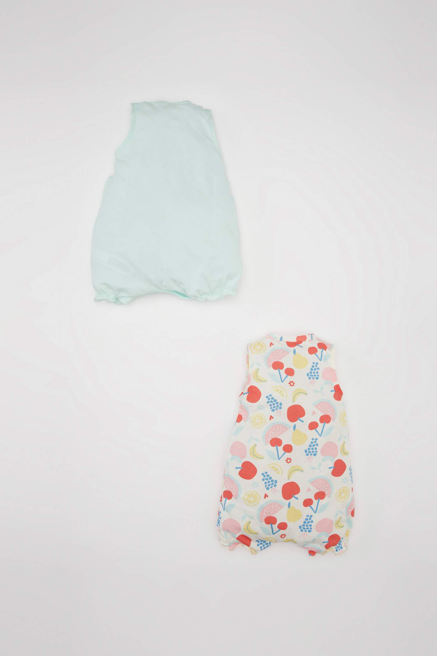 Baby Girl Newborn Patterned Cotton 2 Piece Sleeveless Jumpsuit