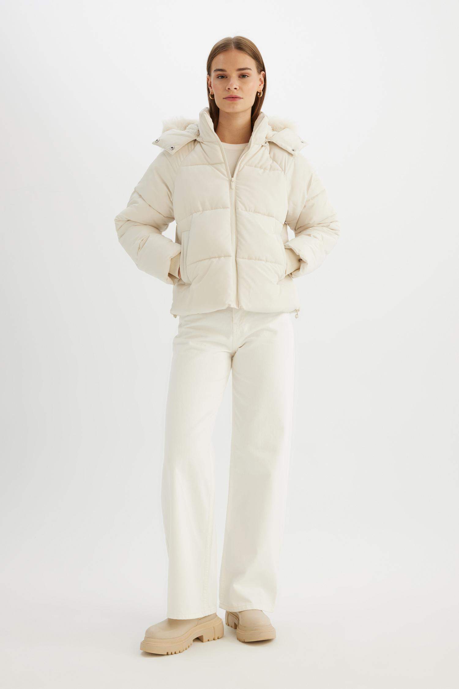 Hooded Zippered Adjustable Elasticated Puffer Jacket