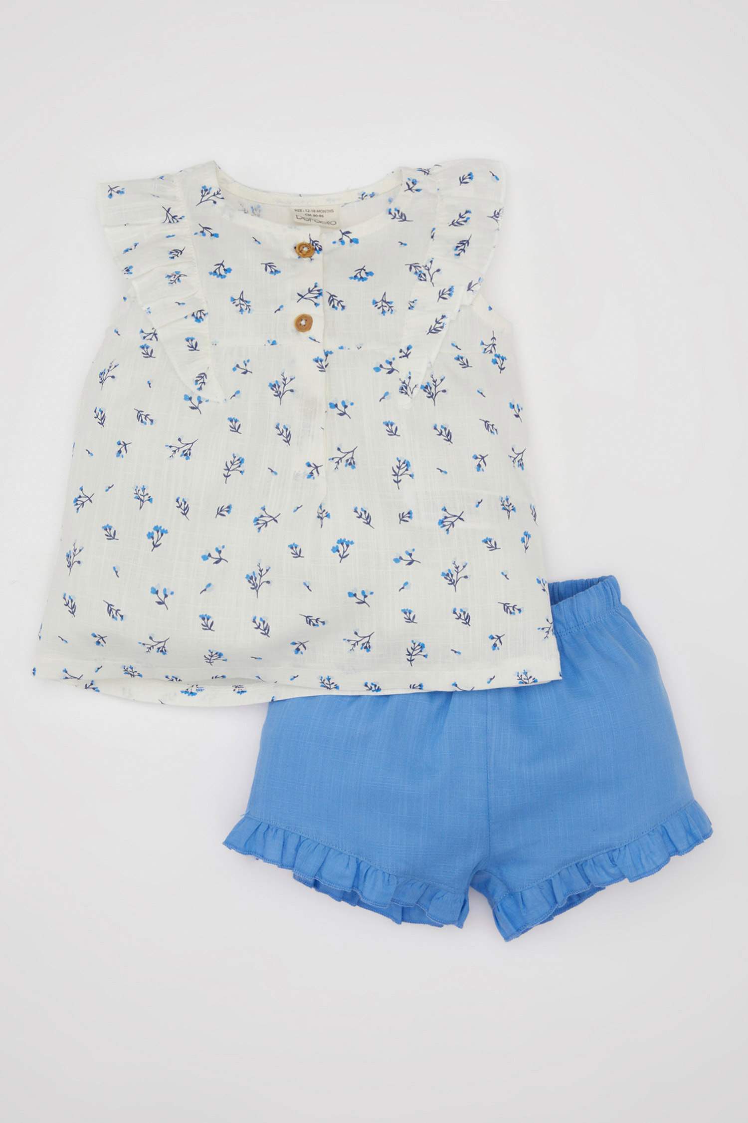 Baby Girl Floral Poplin Blouse Shorts 2 Piece Set