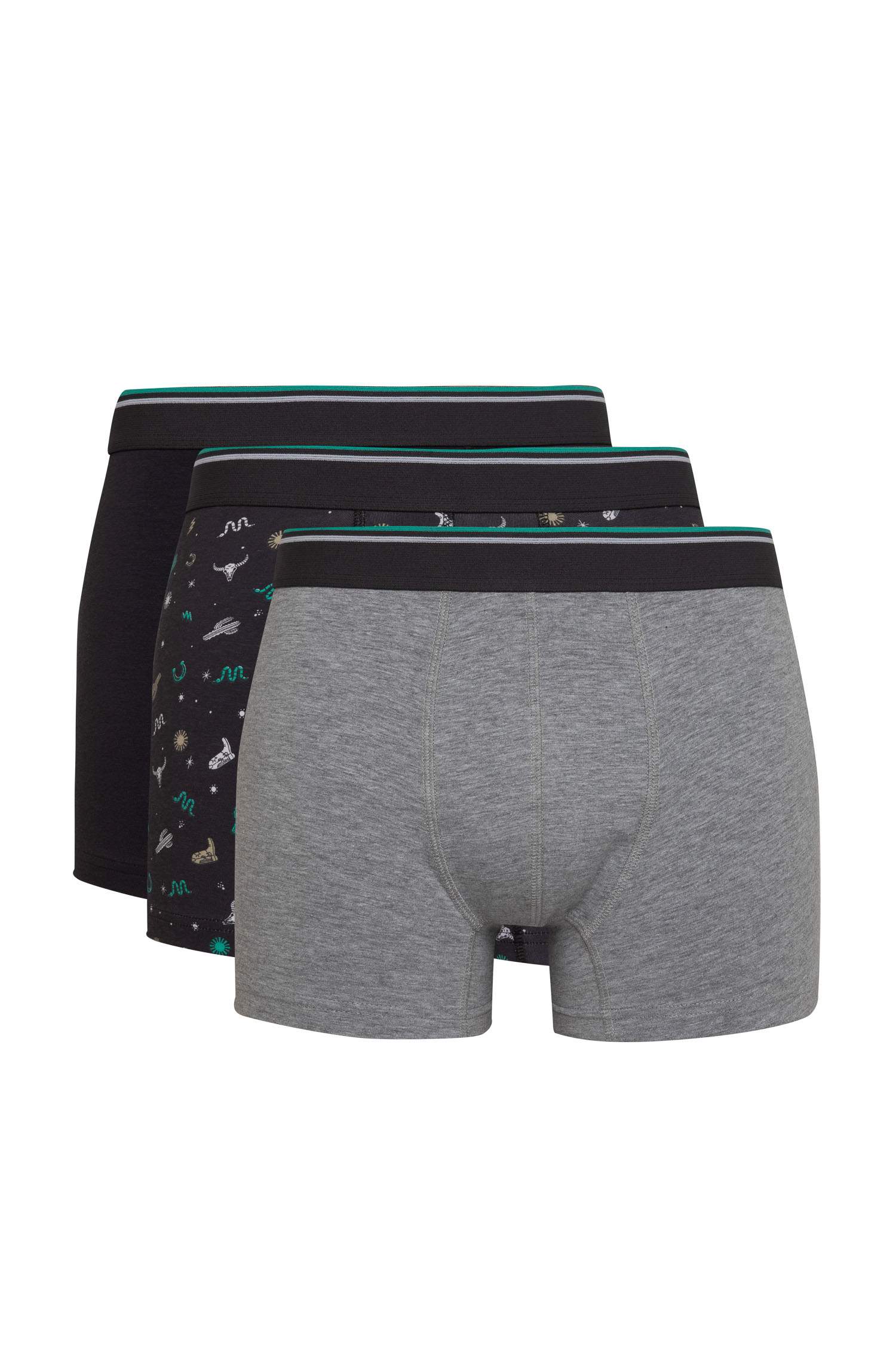 Erkek Desenli 3'lü Boxer