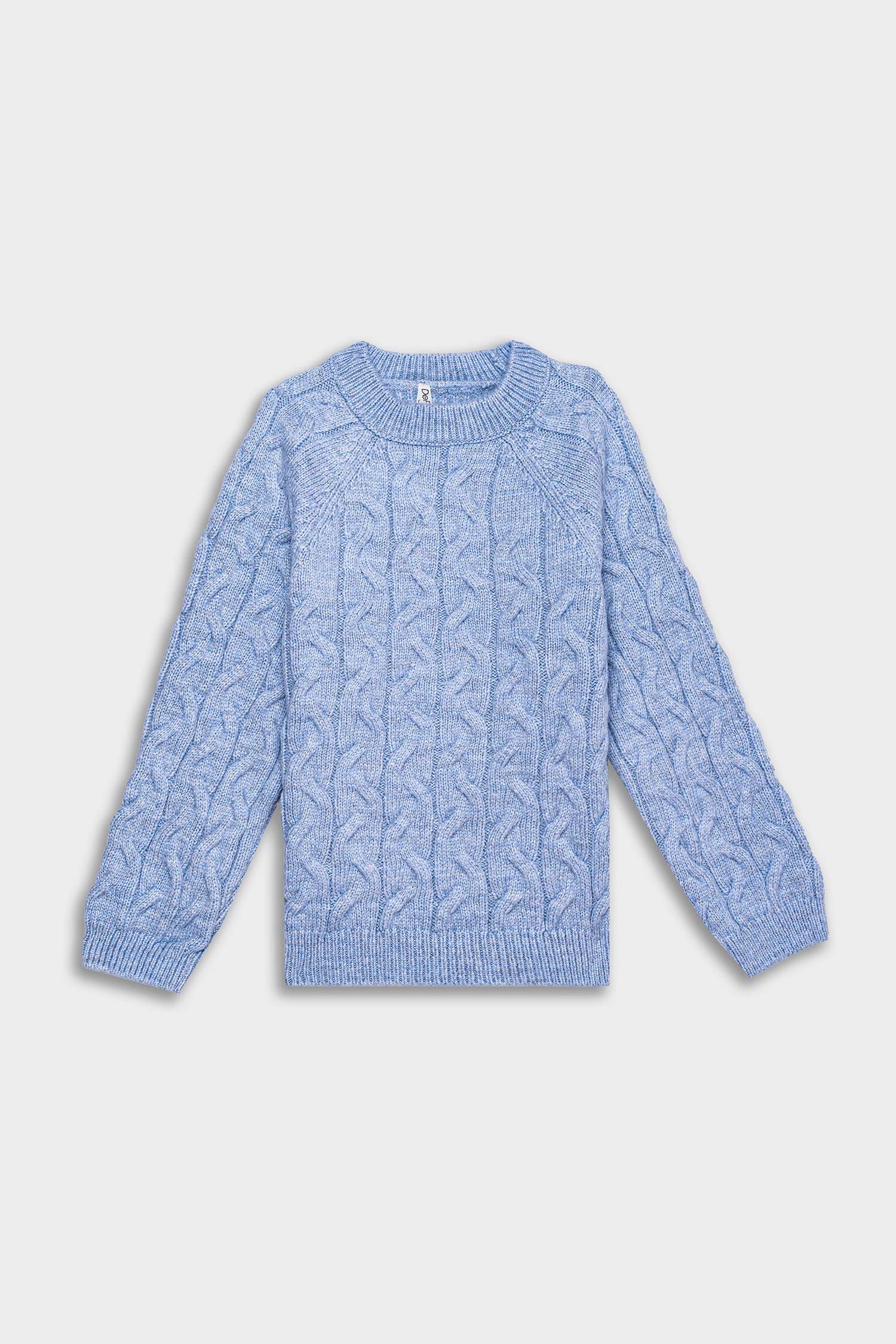 Kız Çocuk Standart Fit Bisiklet Yaka Saç Örgülü Triko Kazak