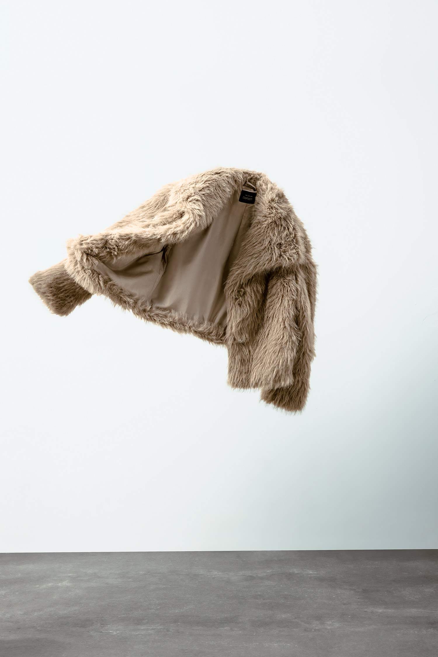 Relax Fit Ceket Yaka Çıtçıtlı Suni Kürk Mont