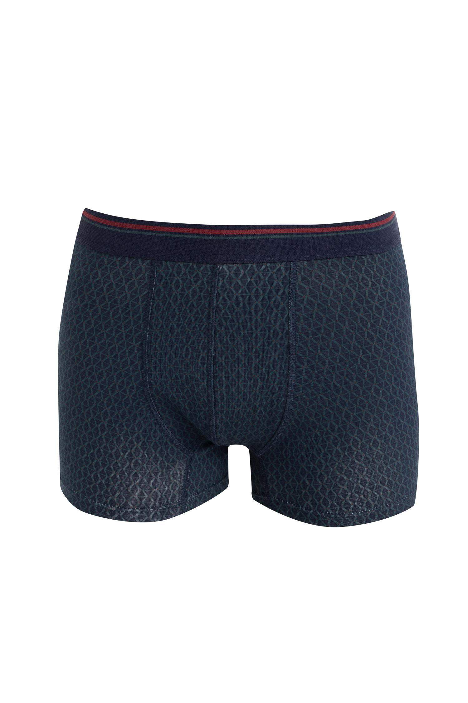 Regular Fit Kareli 3'lü Boxer