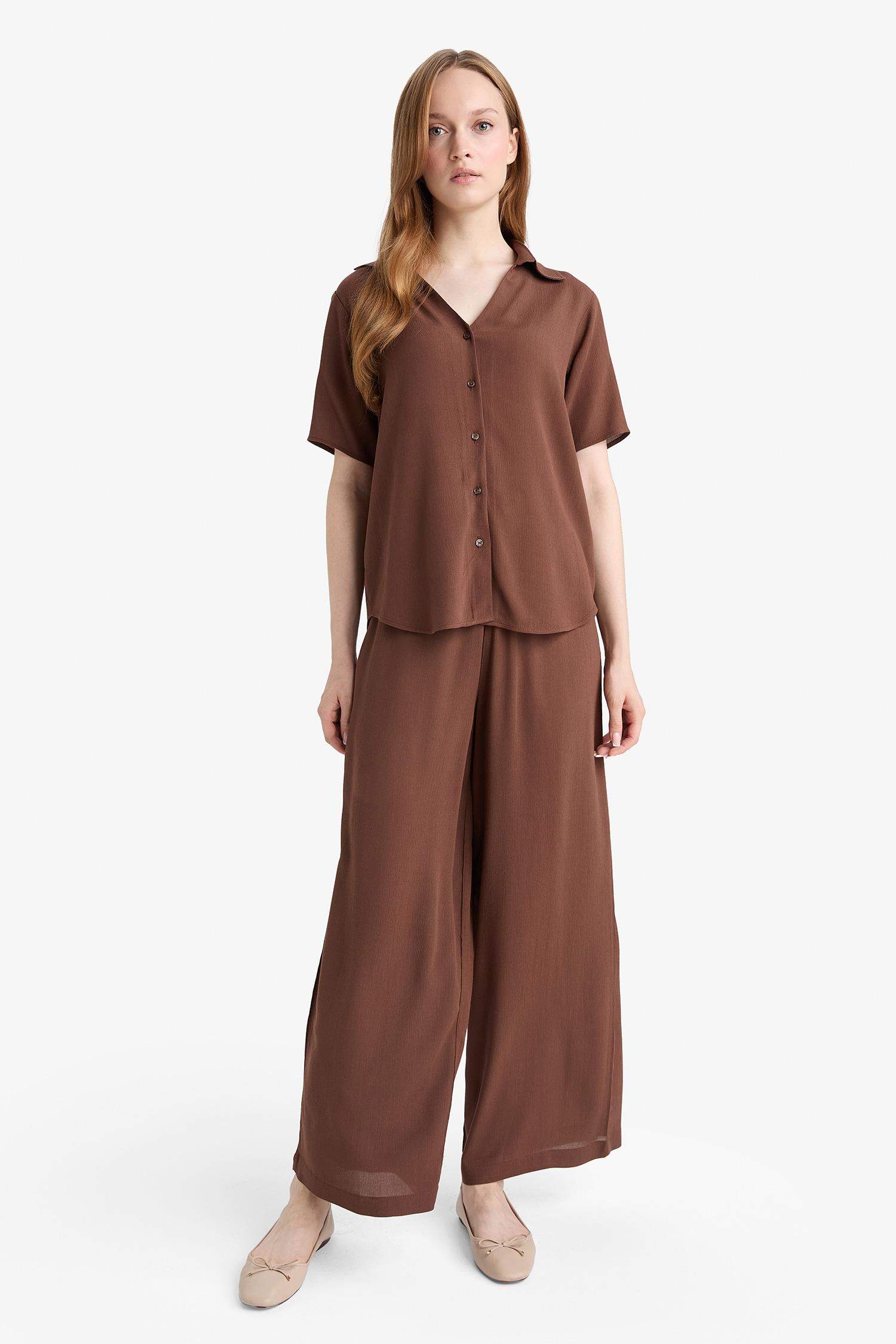 Culotte Geniş Paça Krinkıl Viskon Kapri