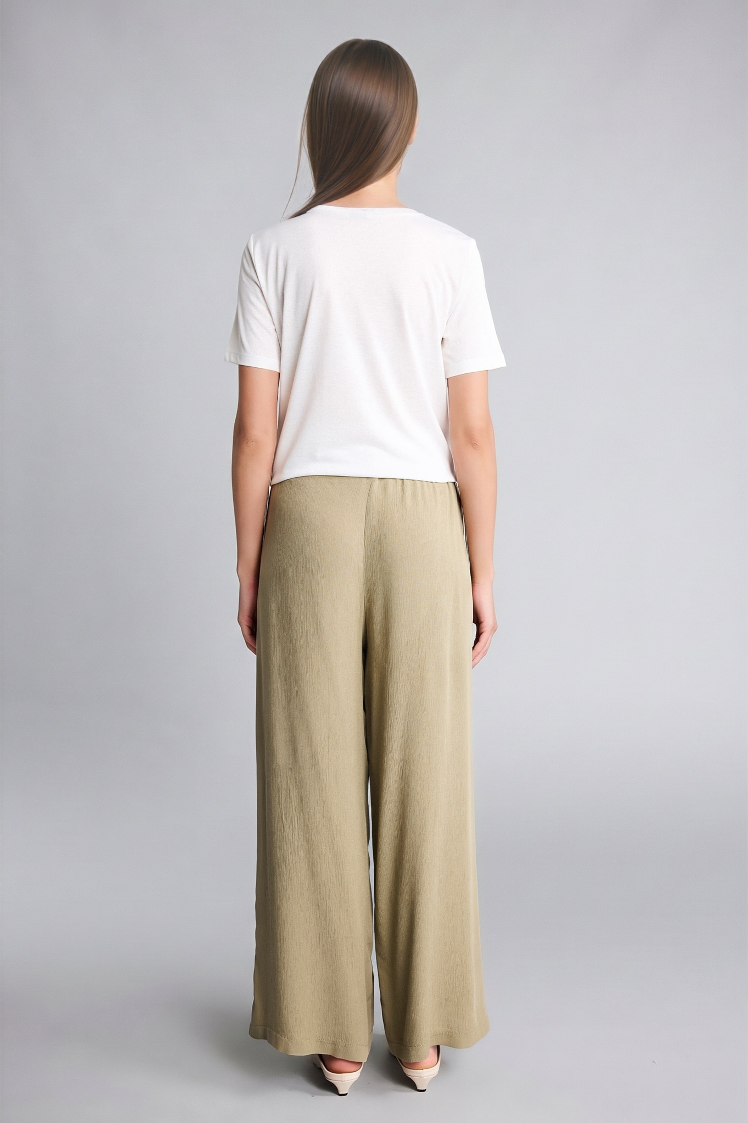 DeFacto Culotte Krinkıl Viskon Pantolon görsel 6