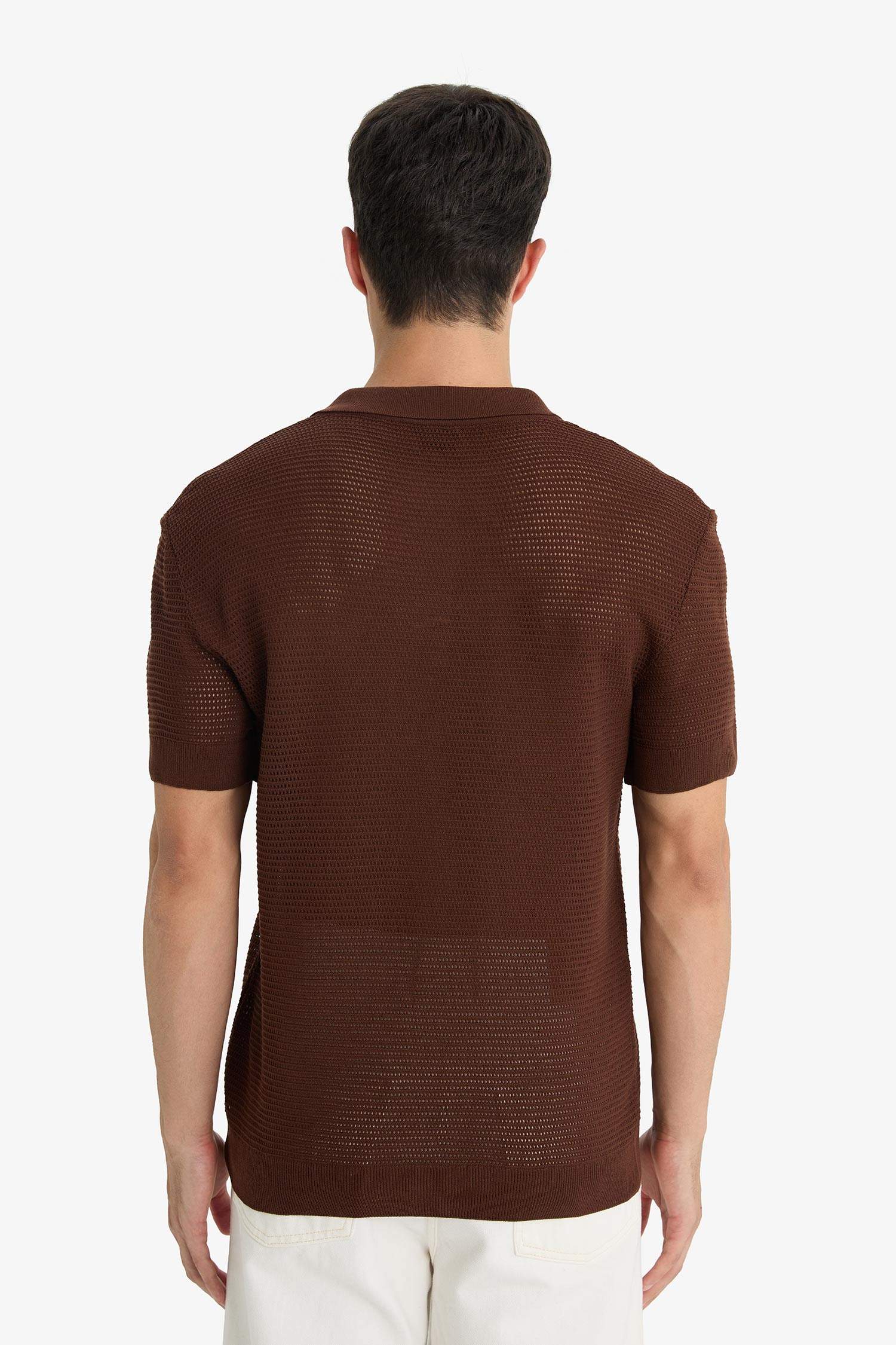 Standart Fit Polo Yaka Triko Kısa Kollu Tişört