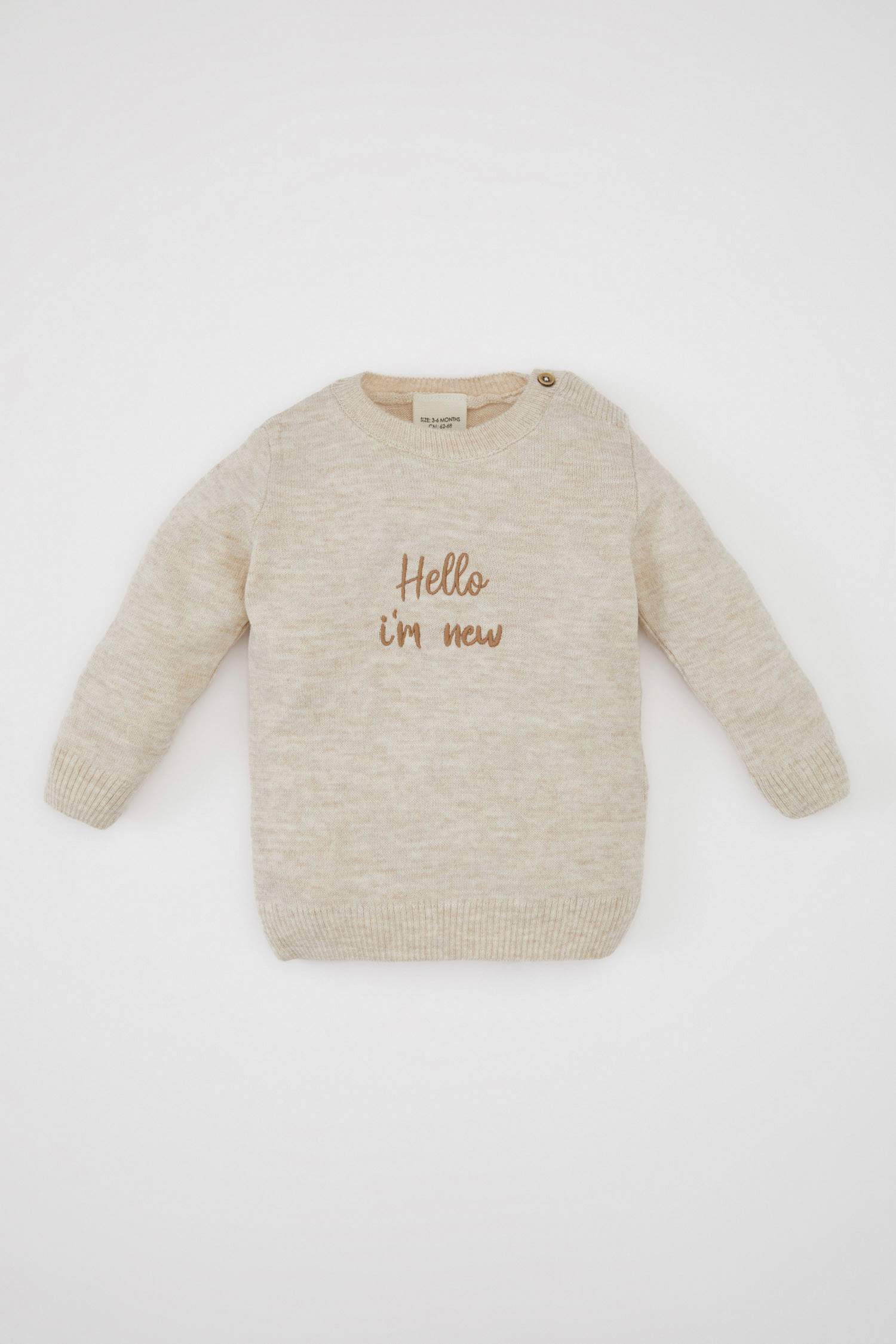 Erkek Bebek 2'li Takım Uzun Kollu Nakış Triko Kazak Ayarlanabilir Askılı Örgü Desenli Salopet