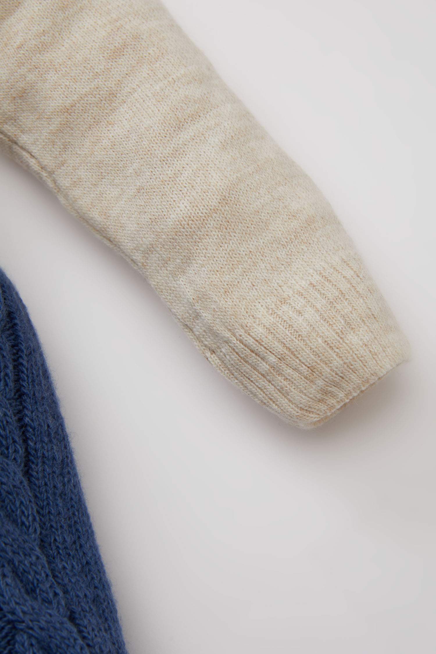 Erkek Bebek 2'li Takım Uzun Kollu Nakış Triko Kazak Ayarlanabilir Askılı Örgü Desenli Salopet