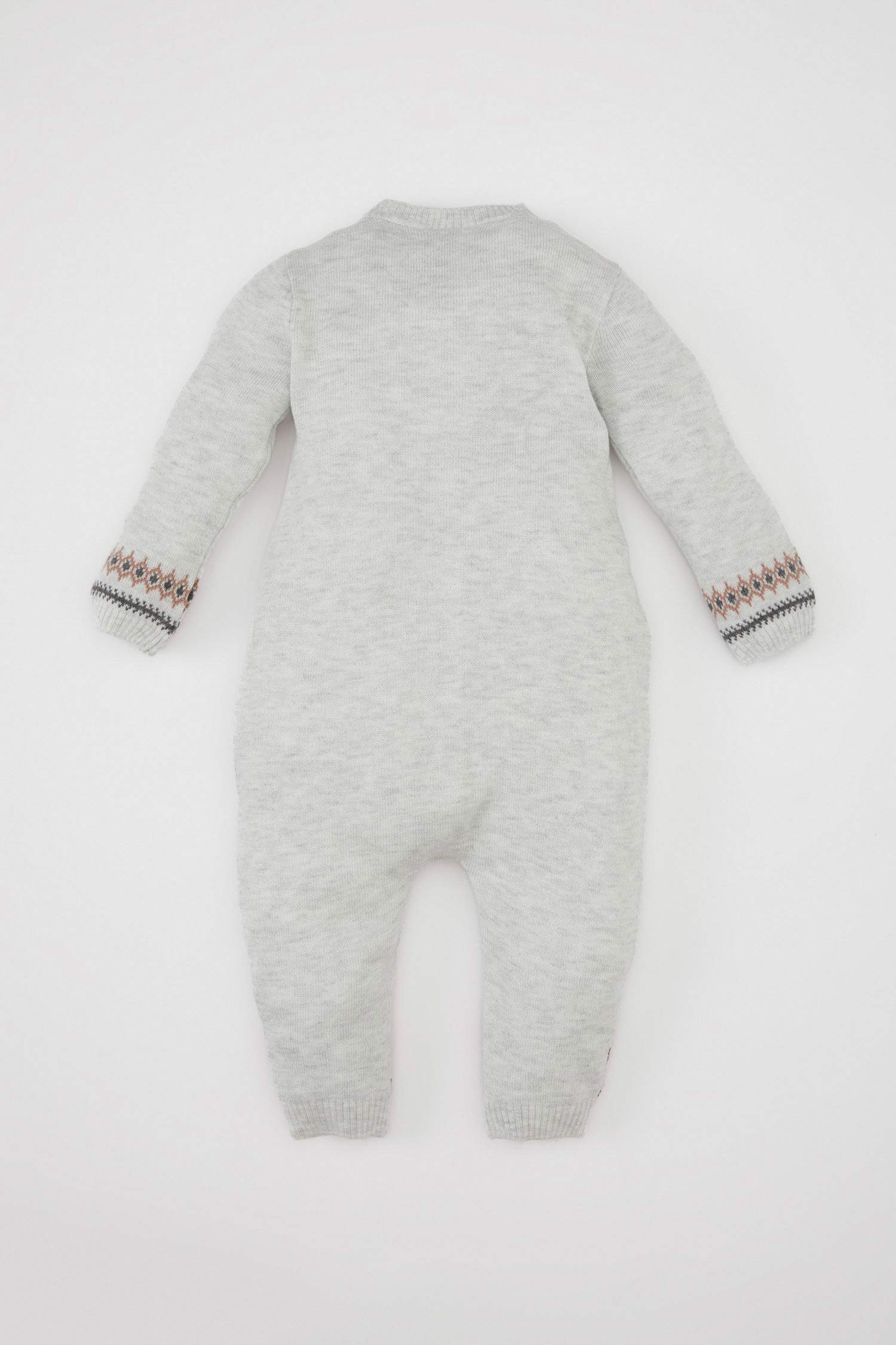 Erkek Bebek Yenidoğan 2'li Takım Düğmeli Uzun Kollu Tulum Bere