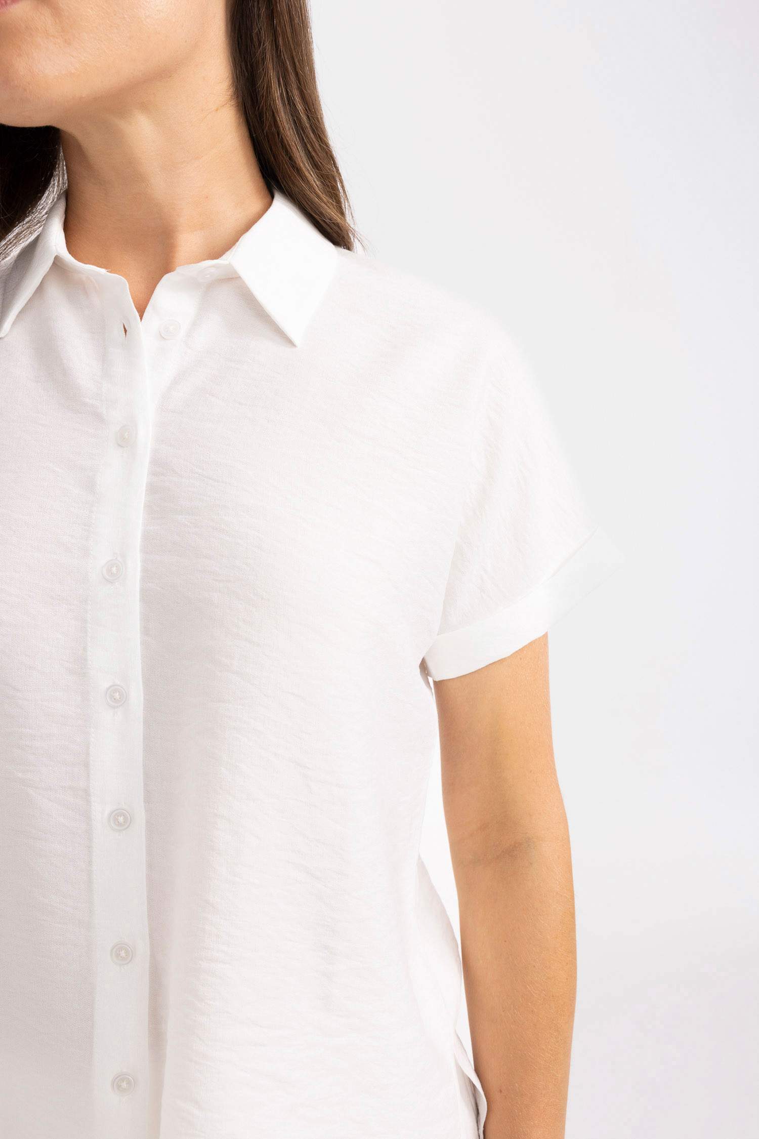 Regular Fit Short Sleeve White Shirt