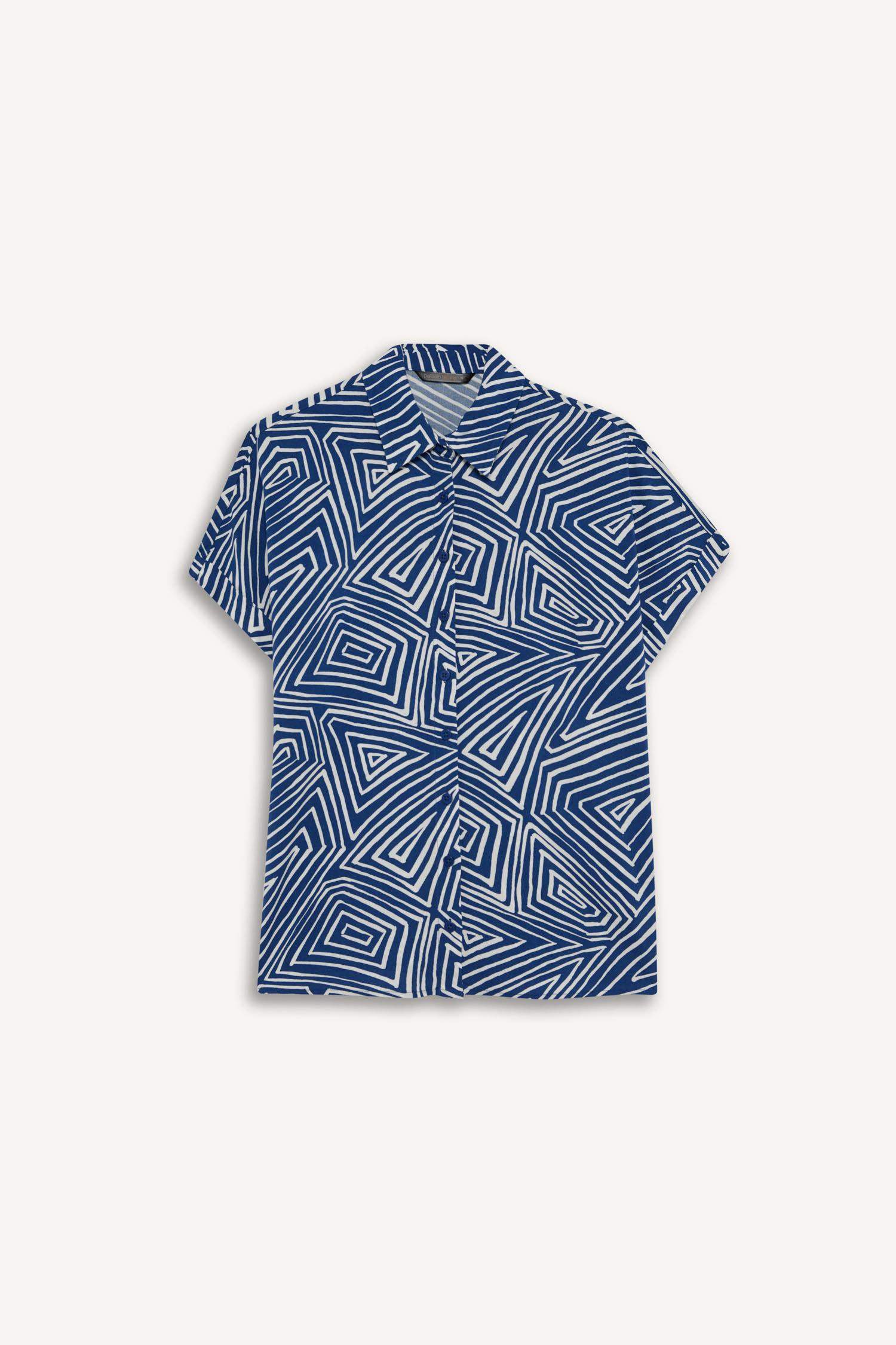 Regular Fit Desenli Kısa Kollu Gömlek