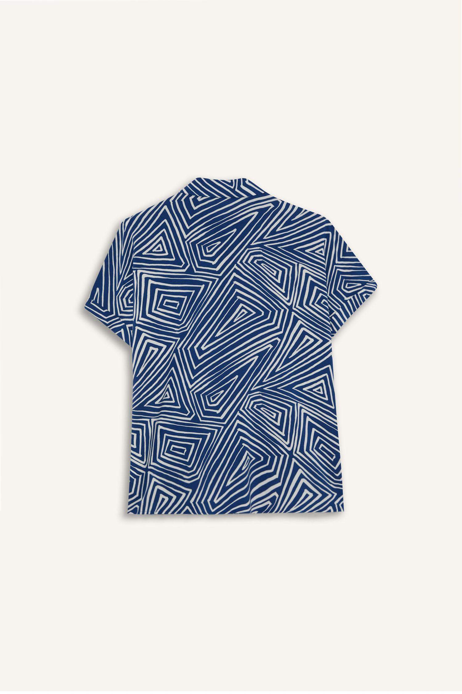 Regular Fit Desenli Kısa Kollu Gömlek