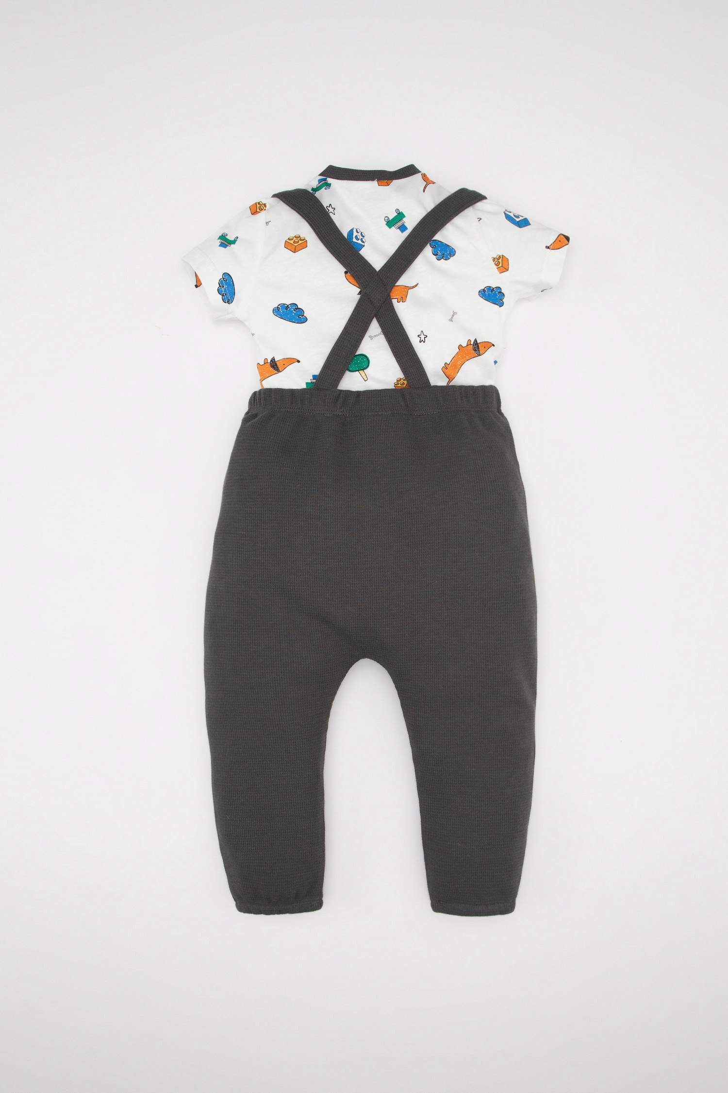 Baby Boy Dog Printed T-Shirt Salopette 2 Piece Set