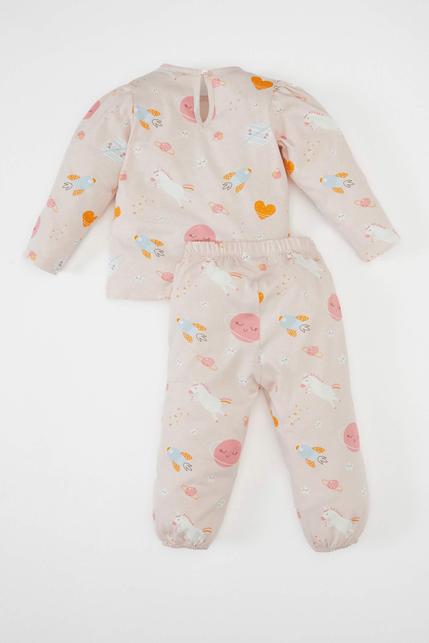 بيجاما بنات ممشط مطبوعة من قطن 6 قطعتين