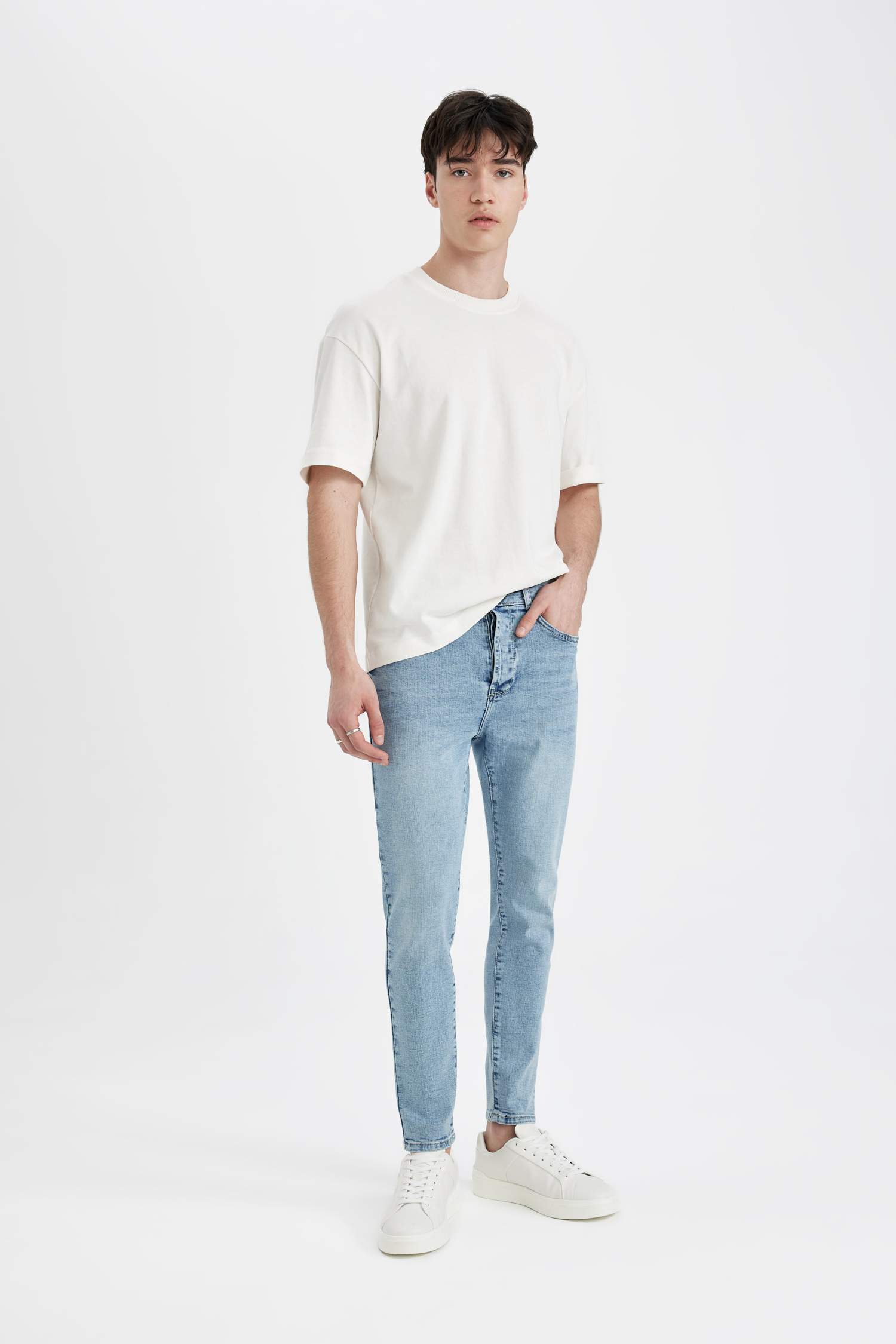 Skinny Crop Fit Dar Rahat Kalıp Normal Bel Ekstra Dar Paça Jean Pantolon