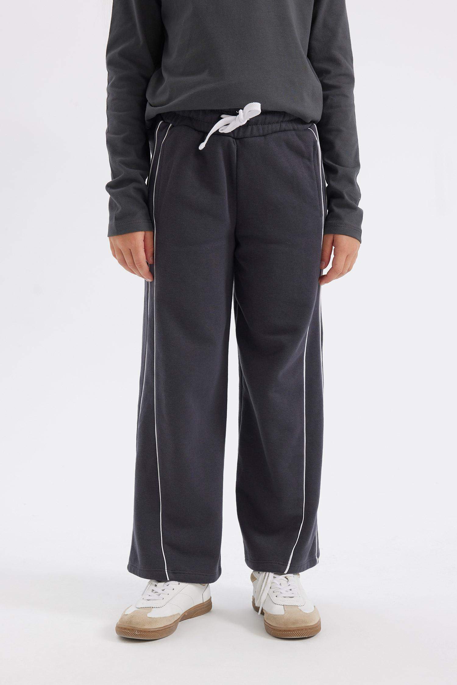 Kız Çocuk Wide Leg Geniş Bol Paça Beli Lastikli Eşofman Altı