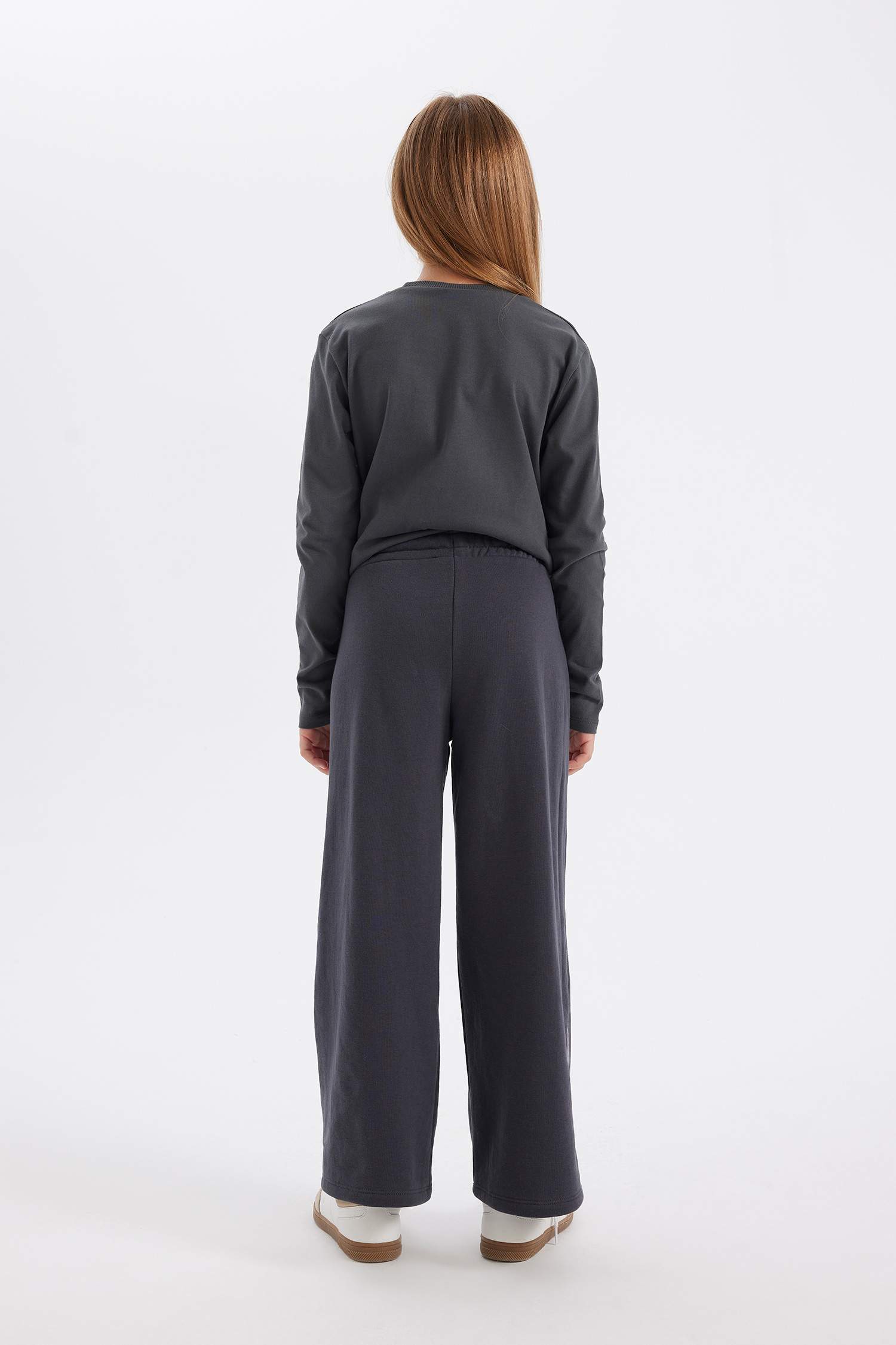 Kız Çocuk Wide Leg Geniş Bol Paça Beli Lastikli Eşofman Altı