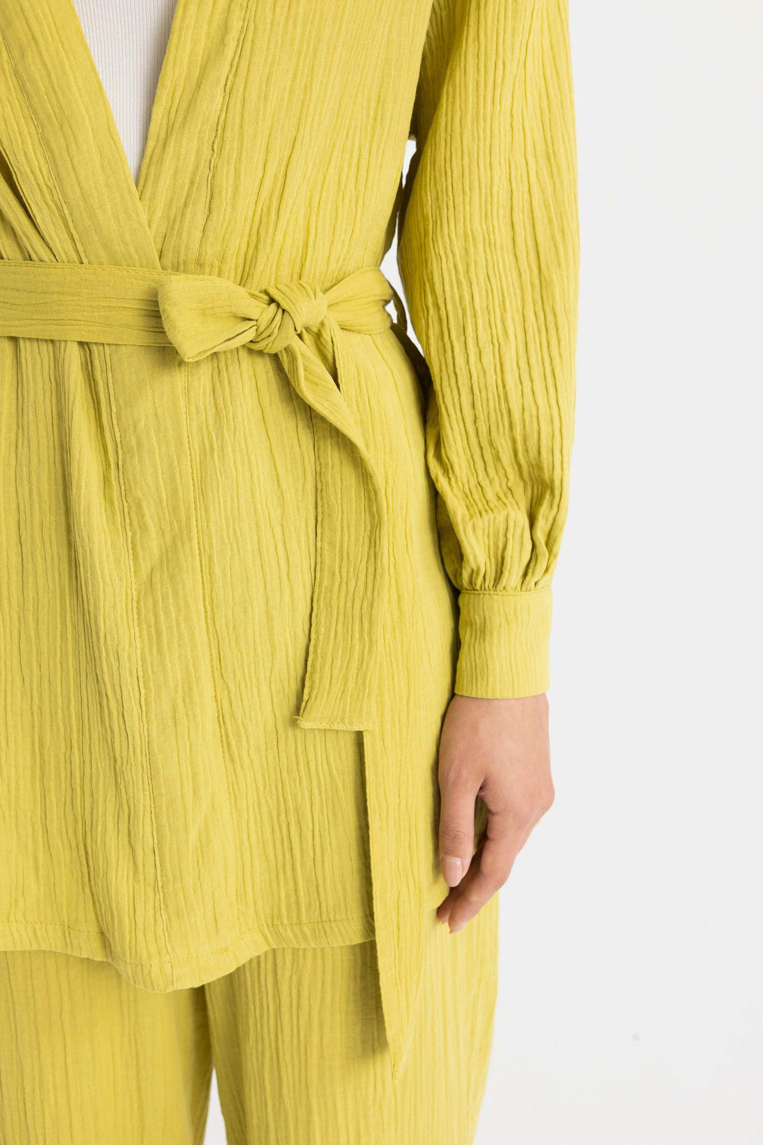 Relax Fit V-Neck Muslin Kimono