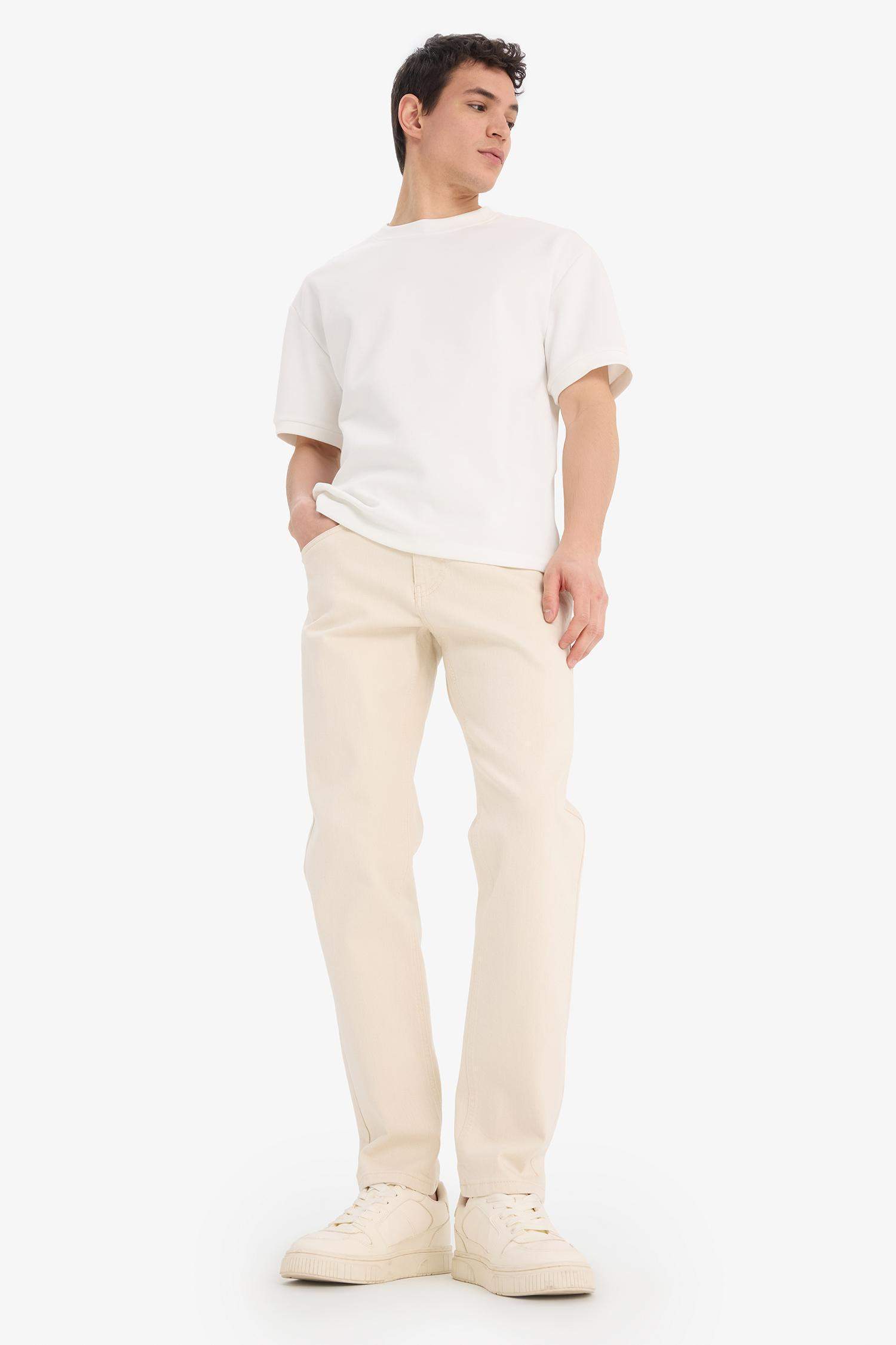 Slim Tapered Fit Dar Paça Jean Pantolon