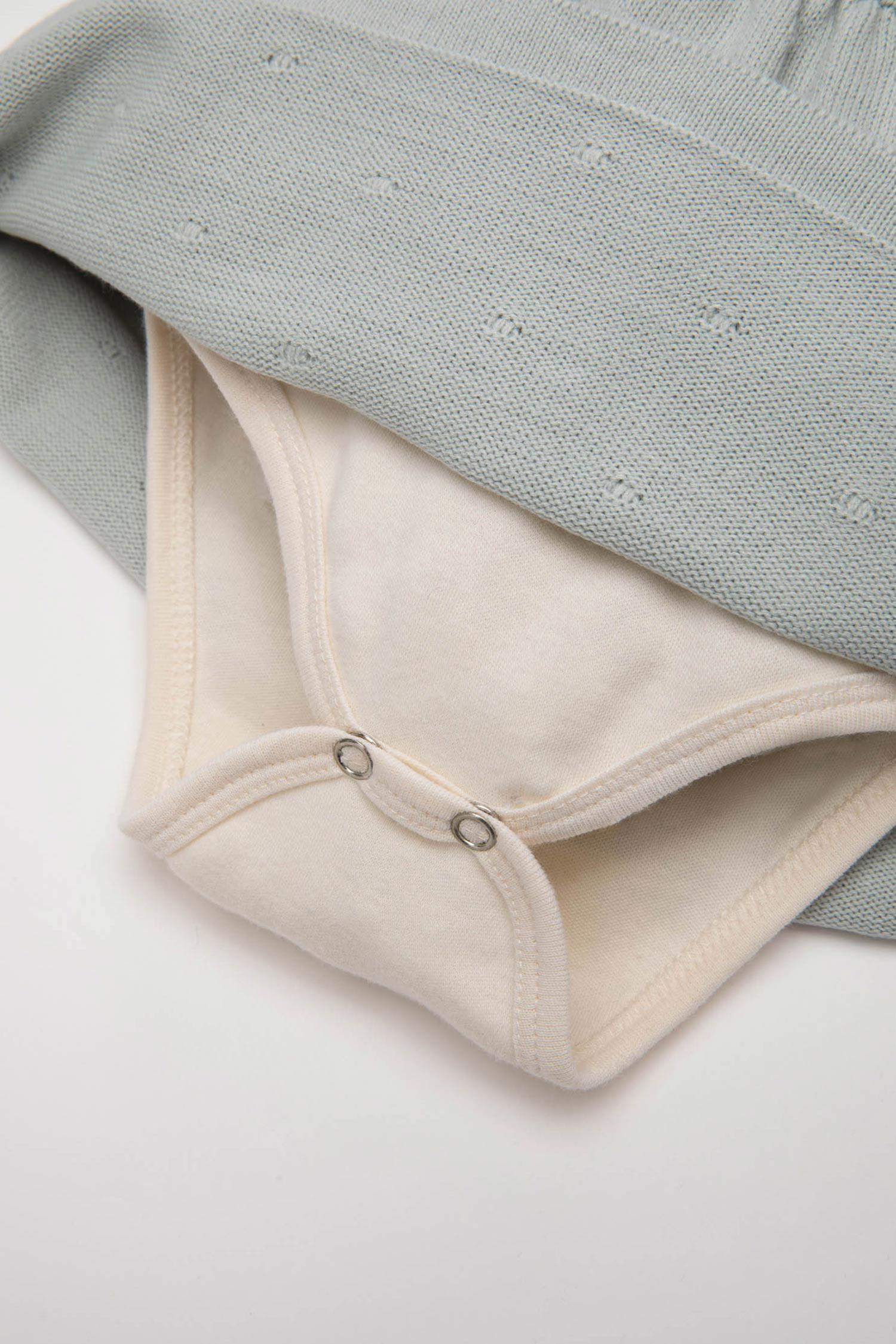 Kız Bebek 2'li Takım Yarım Balıkçı Yaka Uzun Kollu Tişört Salopet Elbise