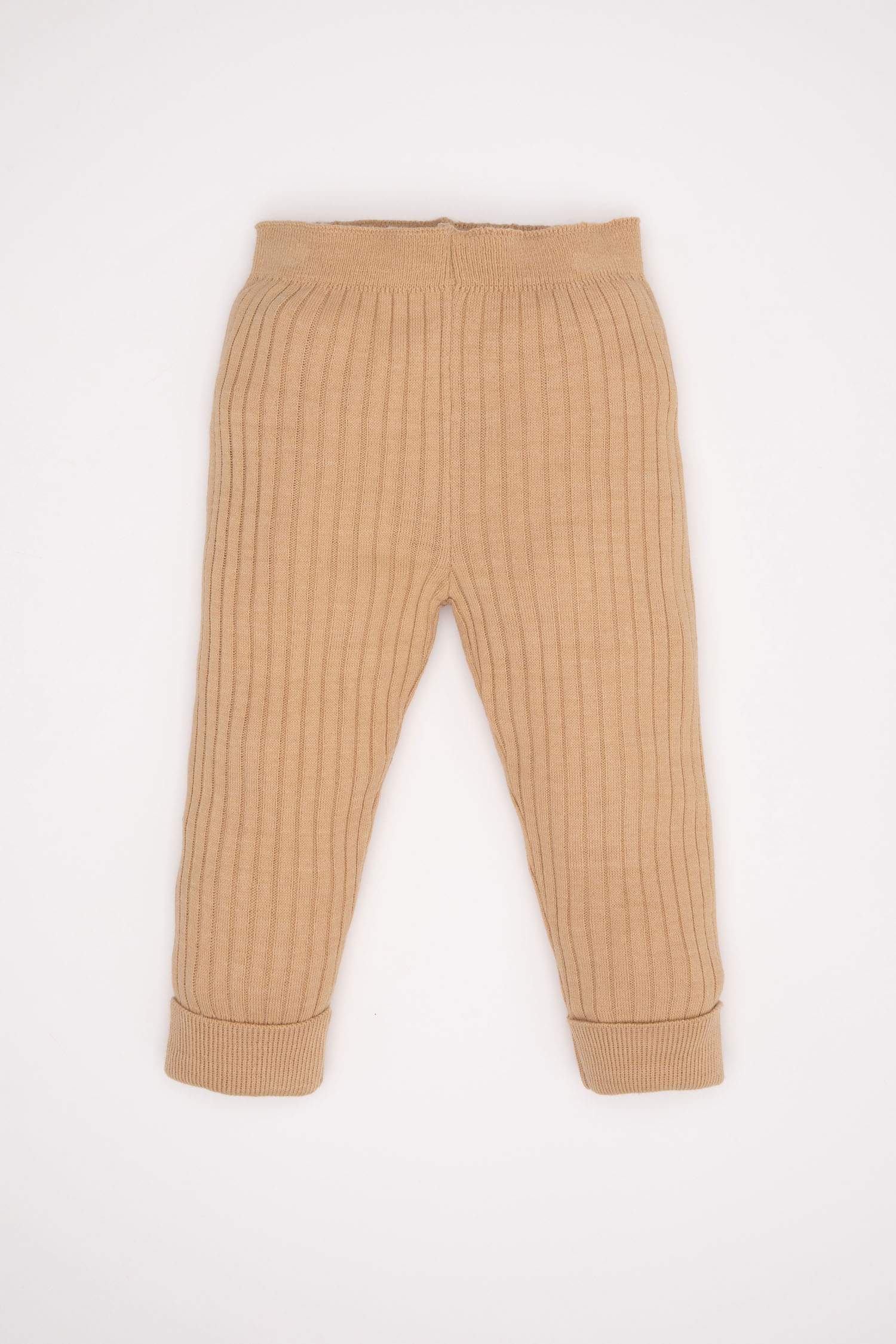 Kız Bebek 2'li Takım Leopar Desenli Triko Kazak Beli Lastikli Triko Alt