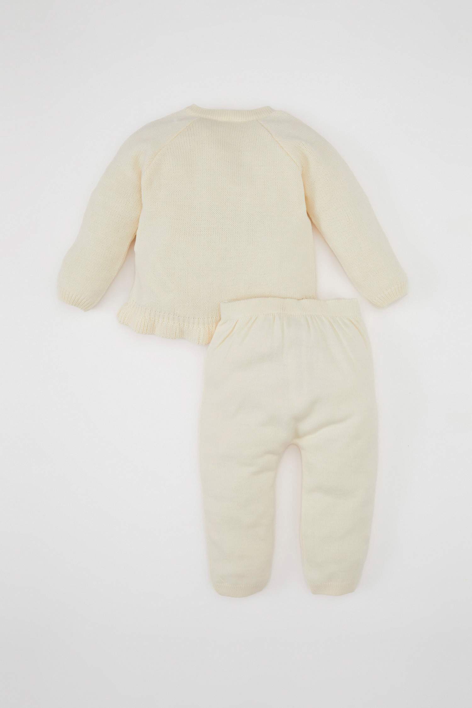 Kız Bebek Yılbaşı Temalı 2'li Triko Takım Uzun Kollu Üst Beli Lastikli Alt