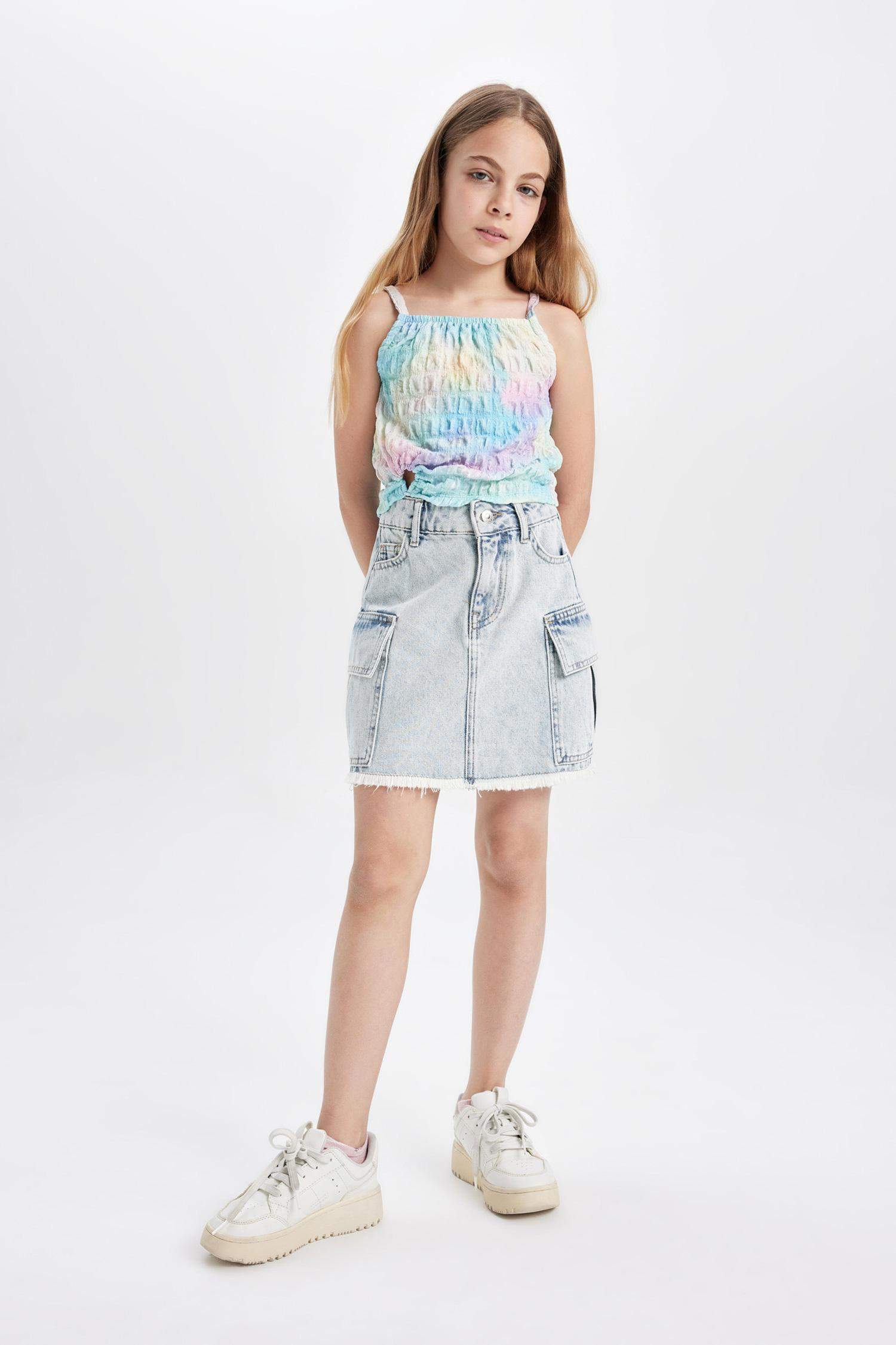 Girl Ruffle Collar Colorful T-Shirt
