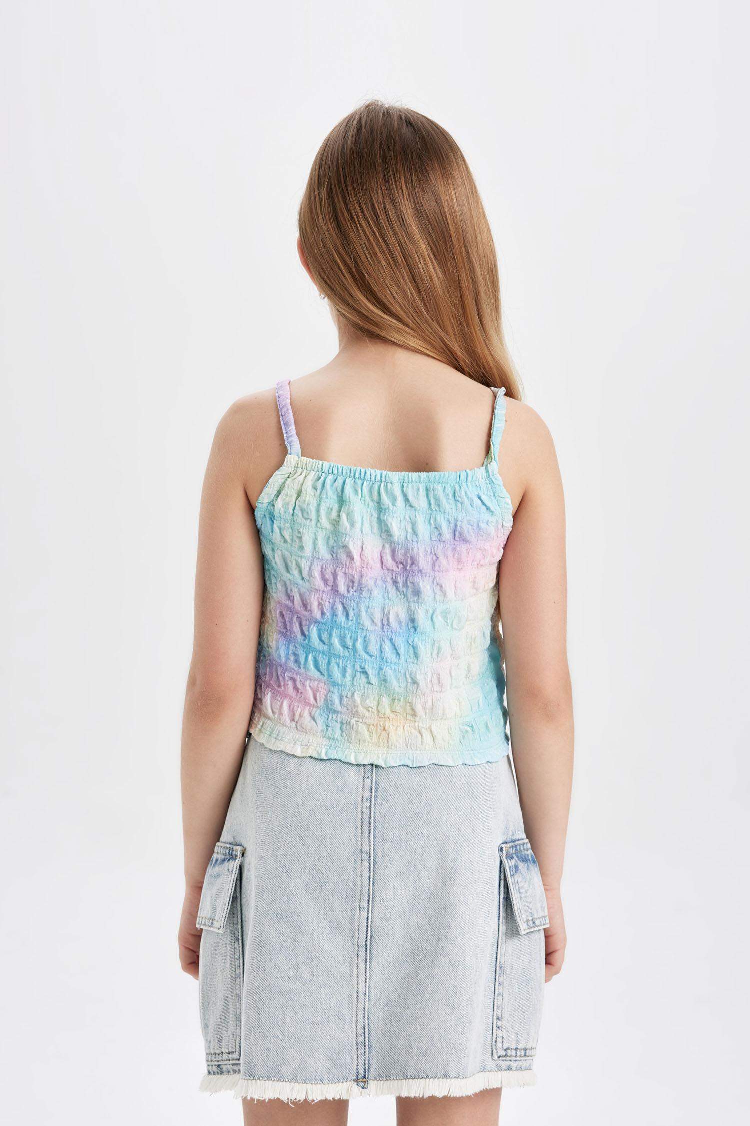 Girl Ruffle Collar Colorful T-Shirt