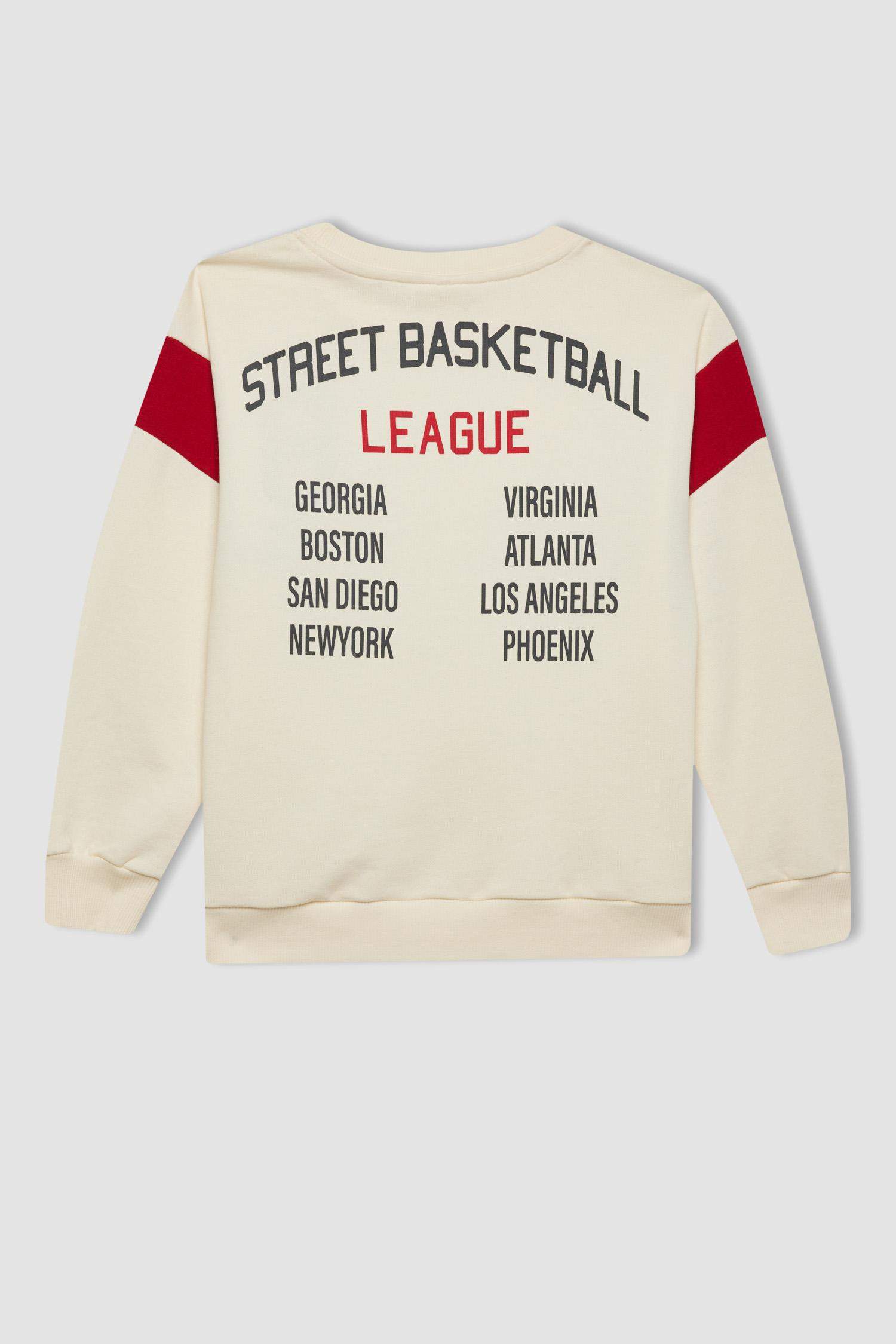 Boy Crew Neck Printed Thick Sweatshirt