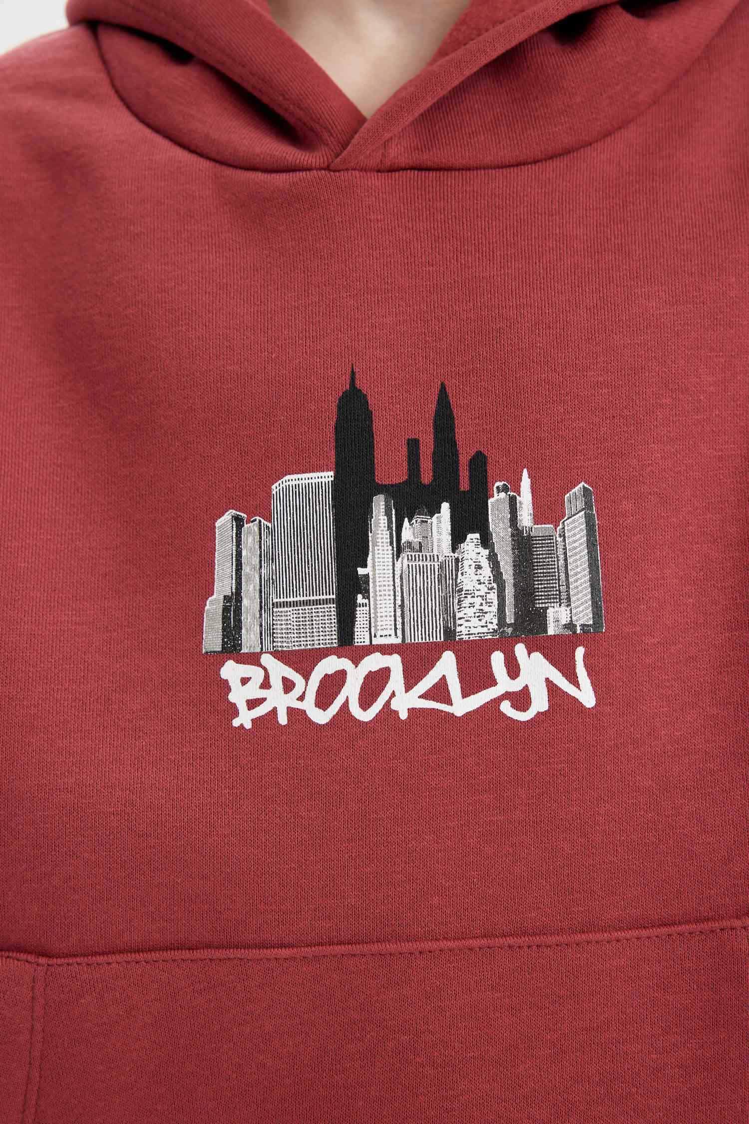 Свитшот с принтом с капюшоном для мальчиков