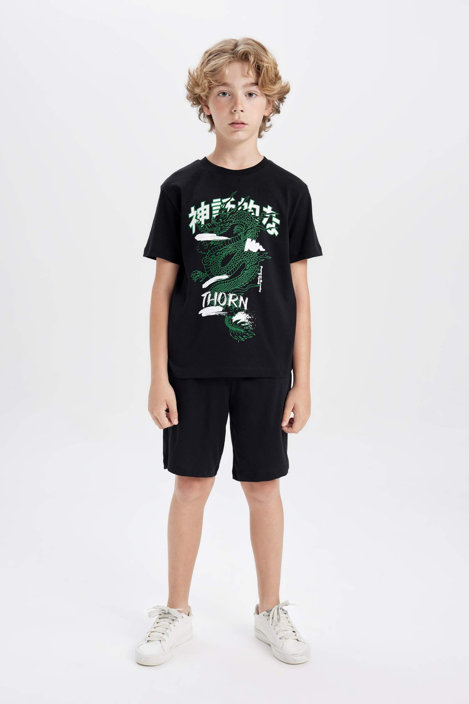 Erkek Çocuk 2'li Takım Baskılı Kısa Kollu Tişört Şort