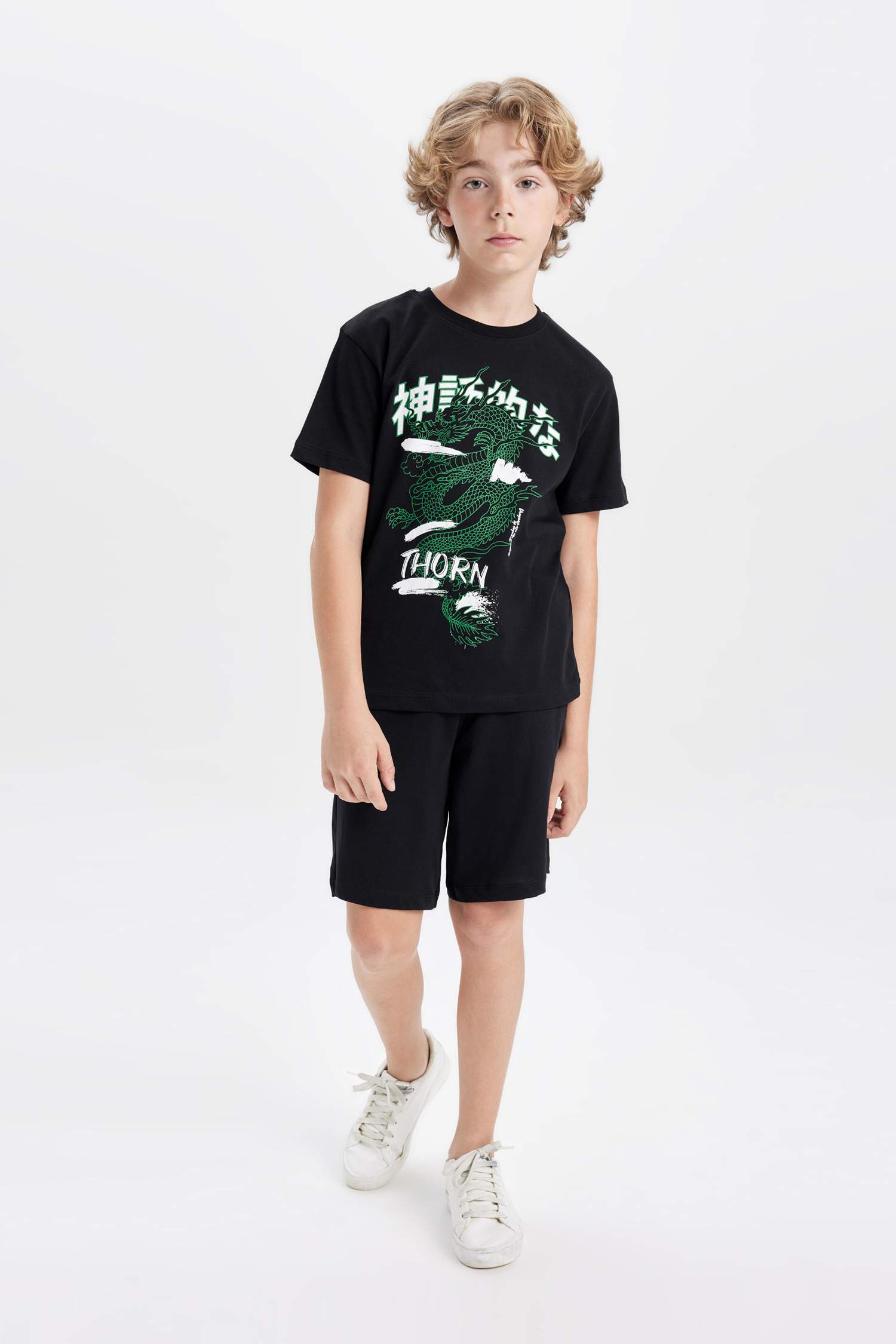 Erkek Çocuk 2'li Takım Baskılı Kısa Kollu Tişört Şort