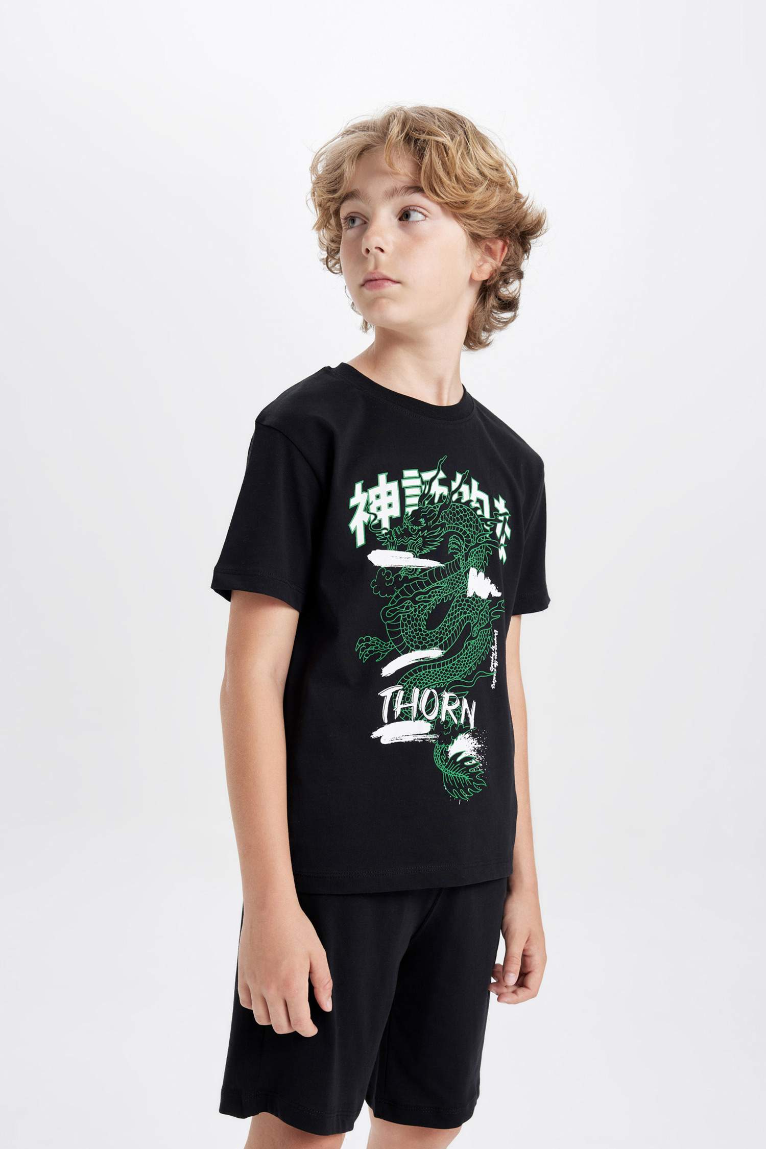 Erkek Çocuk 2'li Takım Baskılı Kısa Kollu Tişört Şort