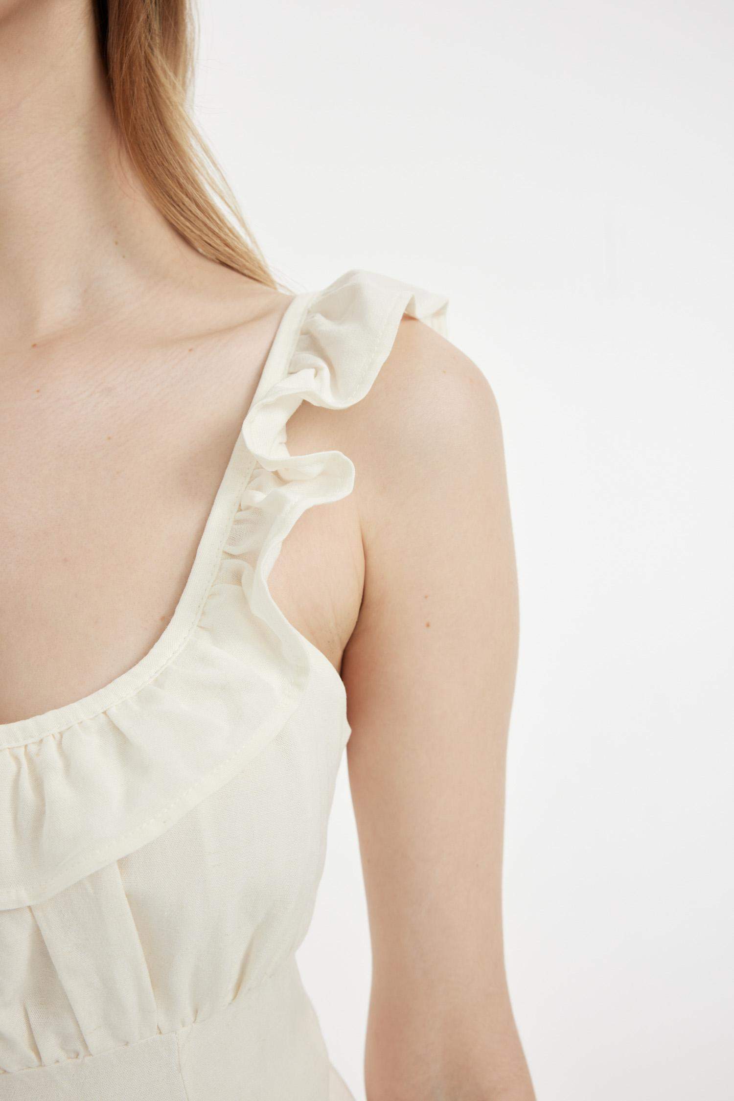 A-Line Linen Strap Mini Dress