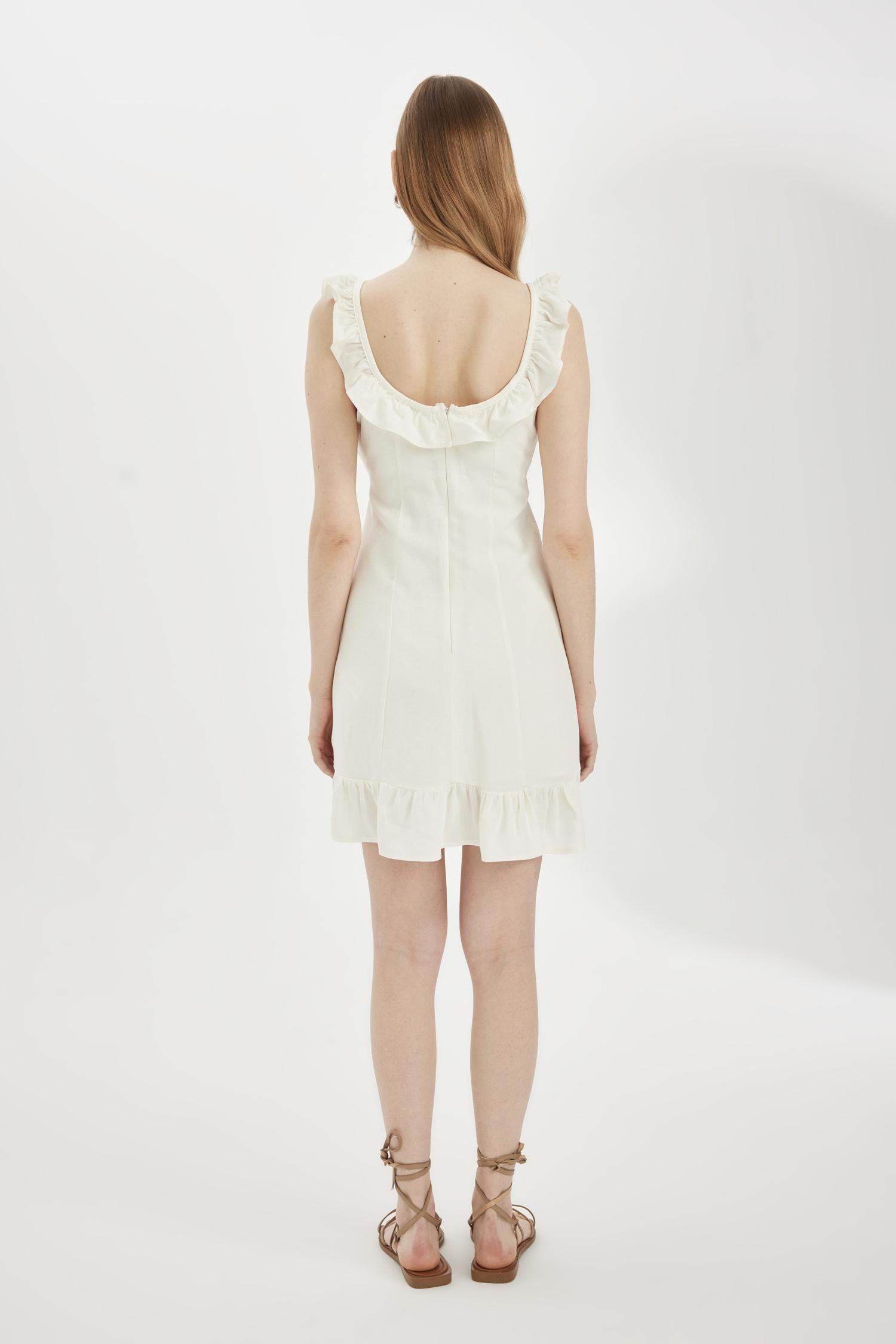 A-Line Linen Strap Mini Dress
