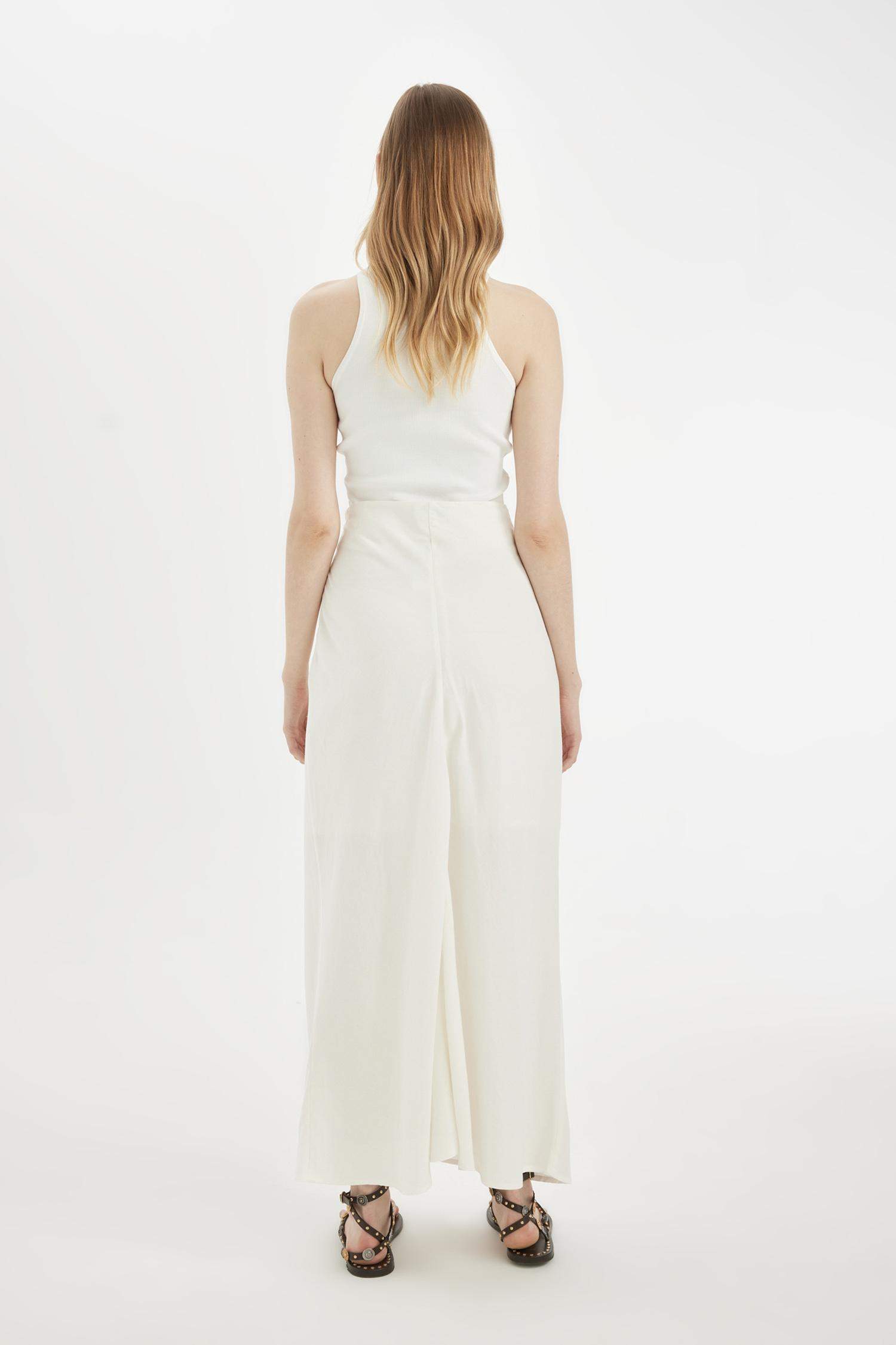 تنورة طويلة كتان بقصة A