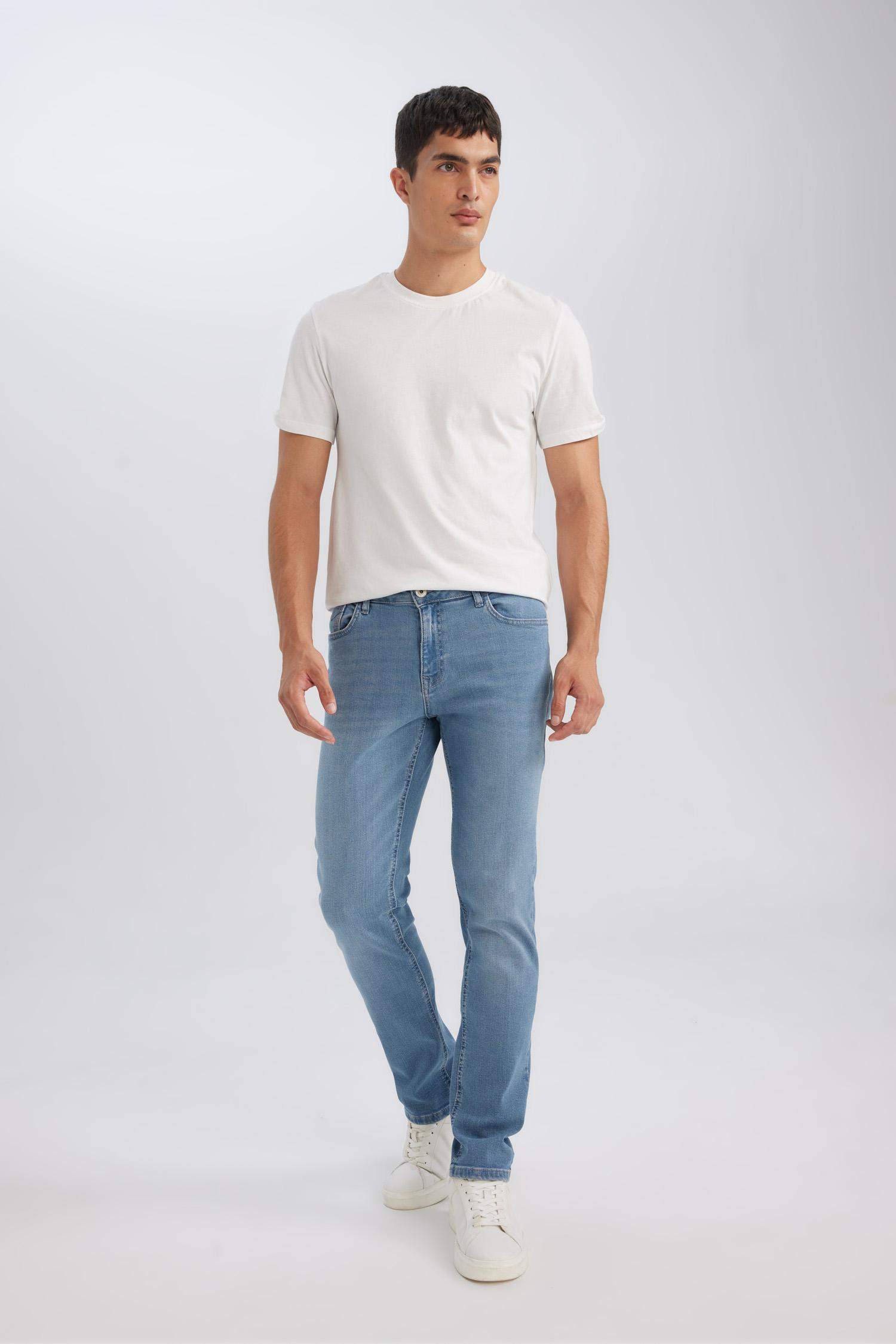 سروال جينز بيدرو سليم فيت بساق ضيق