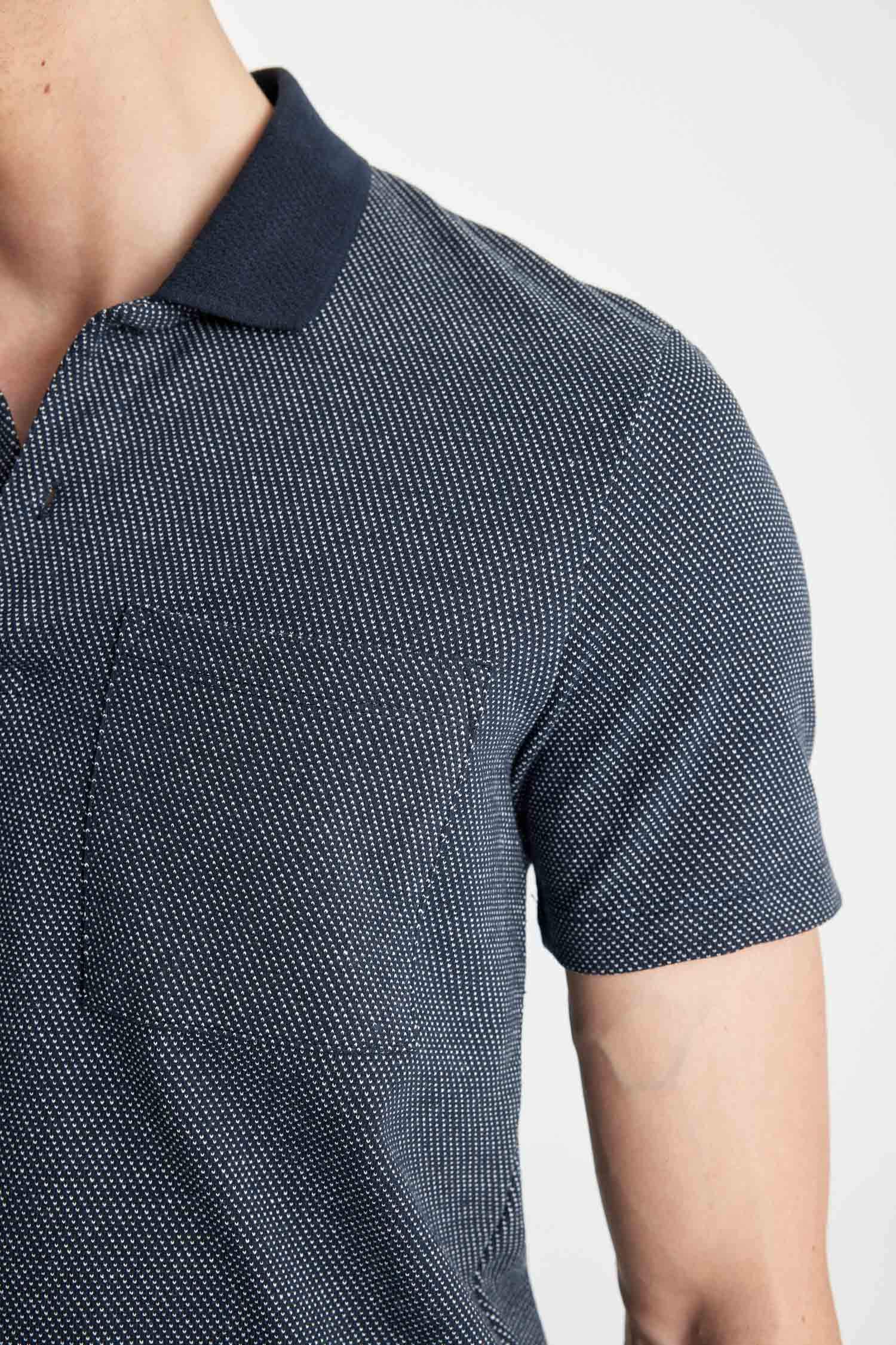 Slim Fit Dar Kesim Polo Yaka Basic Düz Kısa Kollu Tişört
