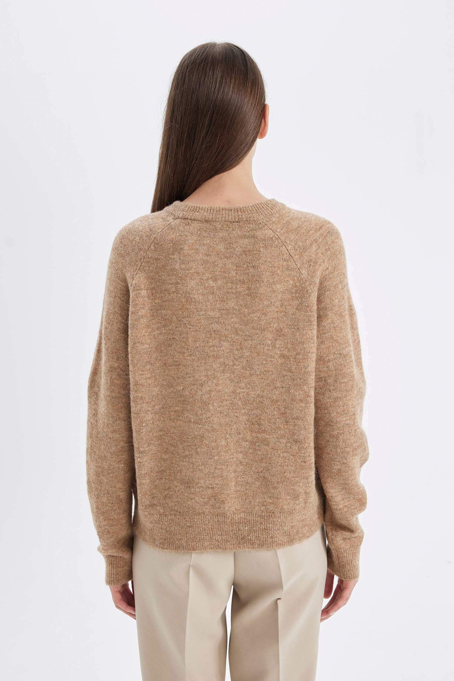 қалыпты пішім дөңгелек жаға Пулловер